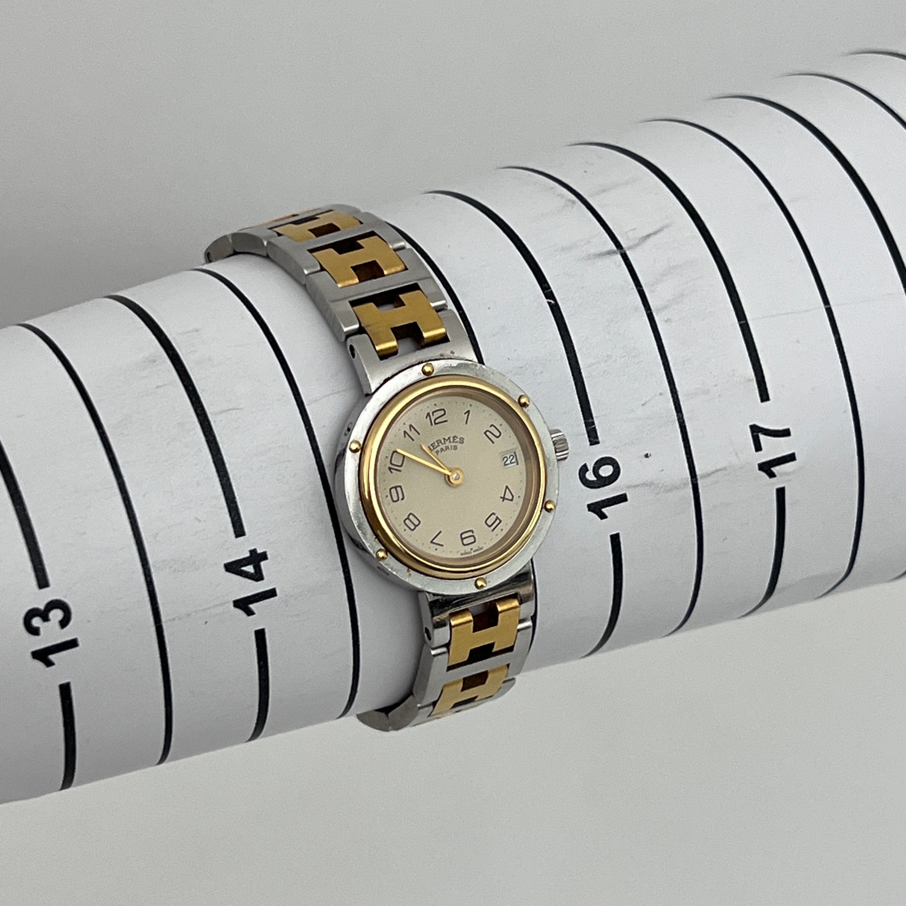 Montre HERMÈS Clipper acier bicolore