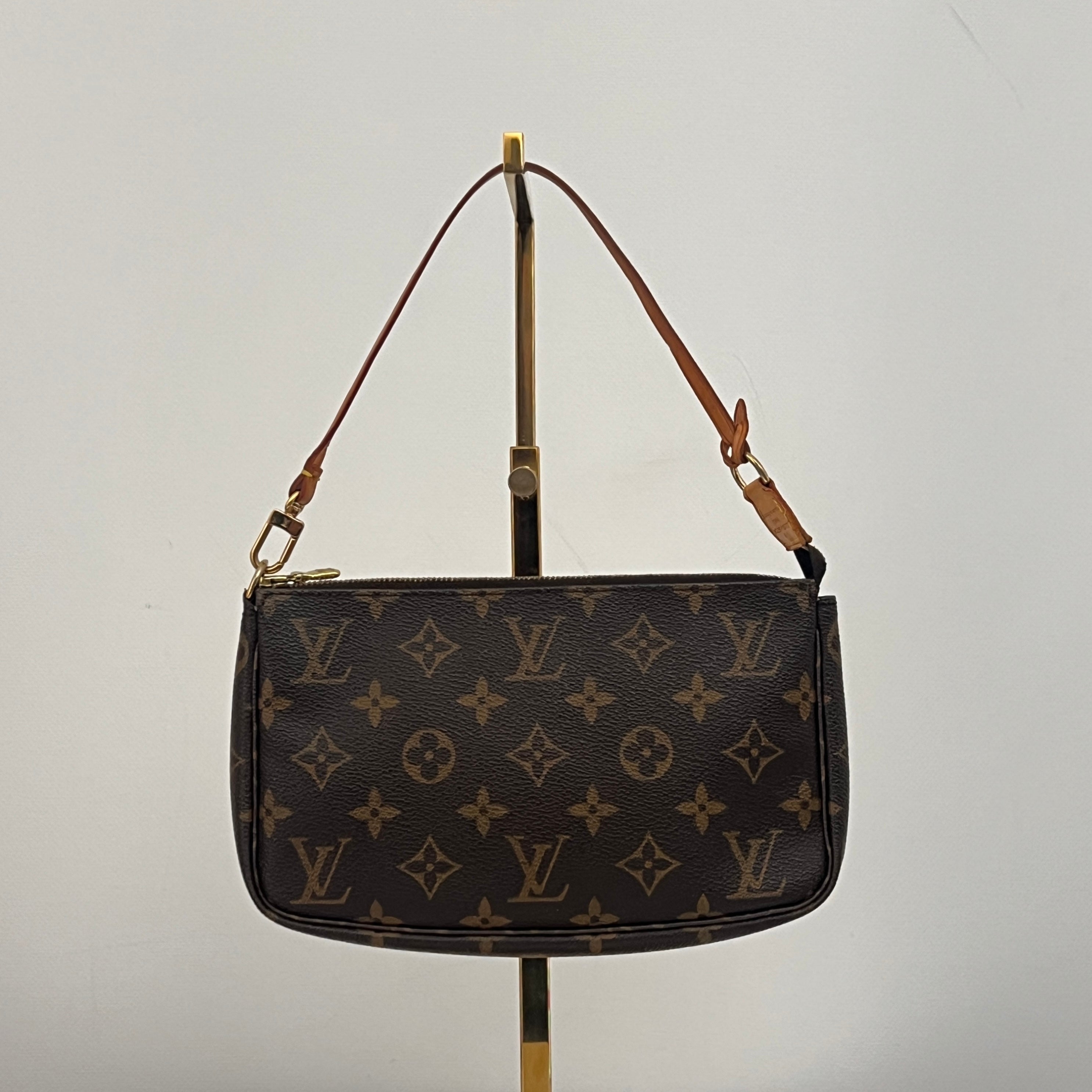 Sac à bandoulière LOUIS VUITTON Pochette Accessoires toile et cuir marron