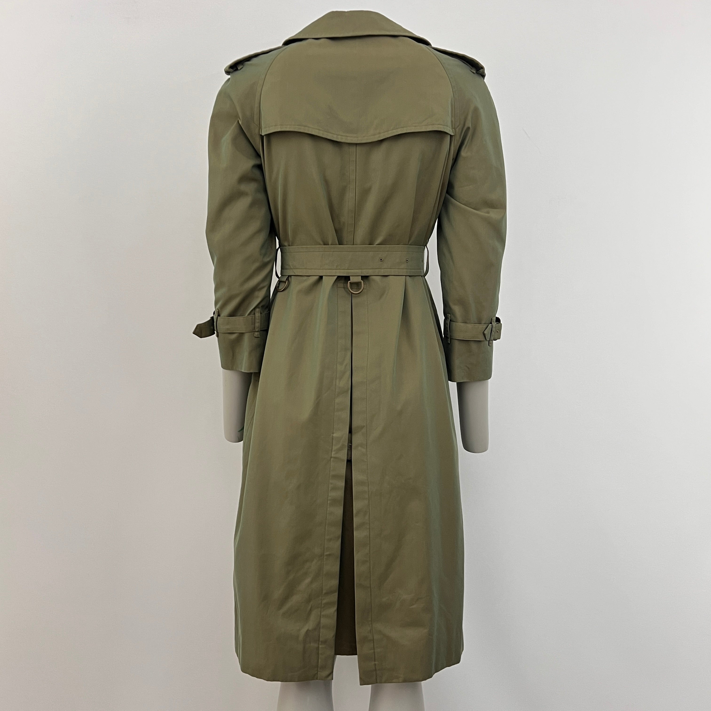 Trench BURBERRY XXS coton vert irrisé Chelsea Circa 1990