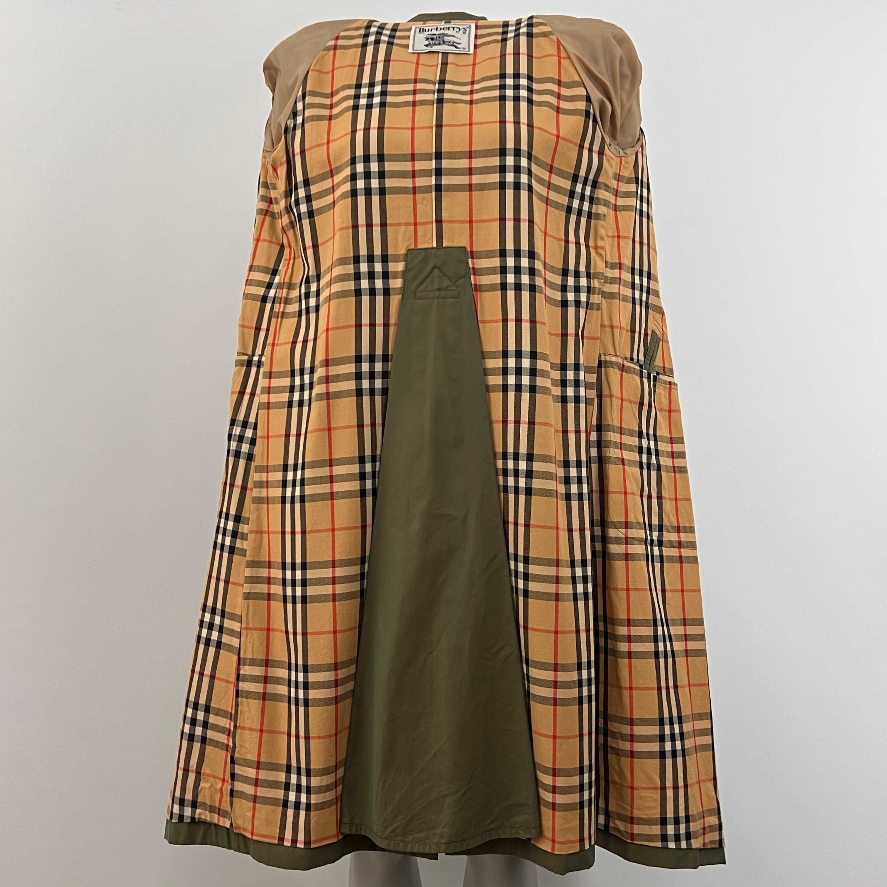 Trench BURBERRY XXS coton vert irrisé Chelsea Circa 1990
