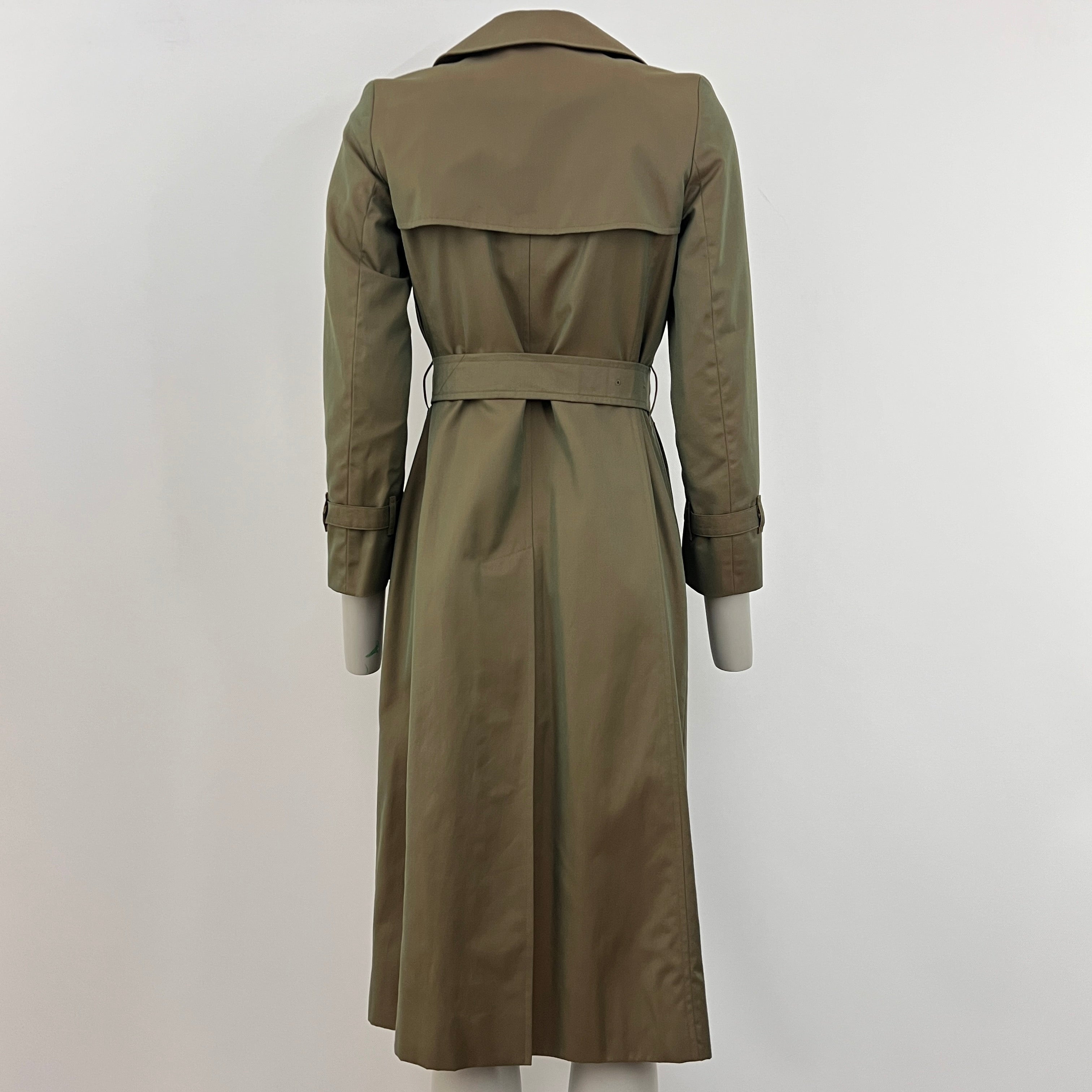 Trench BURBERRY XS coton vert irrisé Circa 1990