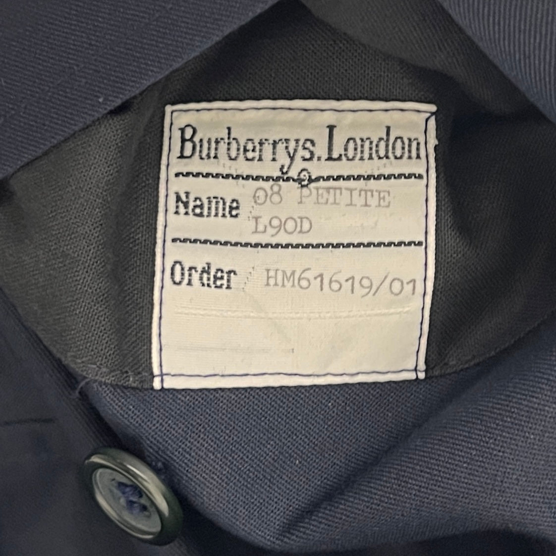 Trench BURBERRY S coton marine Waterloo Circa 1990