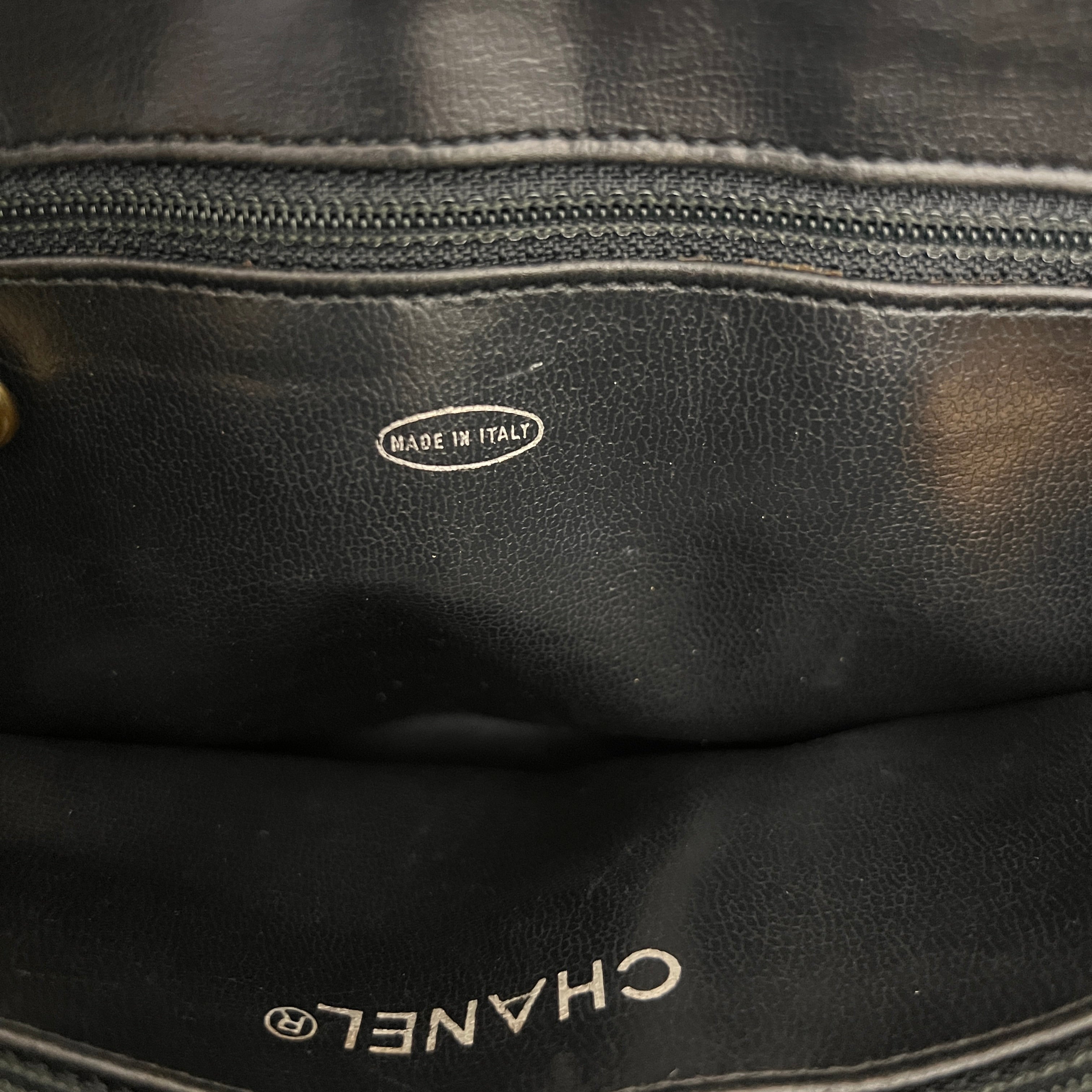 CHANEL Matelassé Charm Chain Bag Black Lambskin Circa 1990