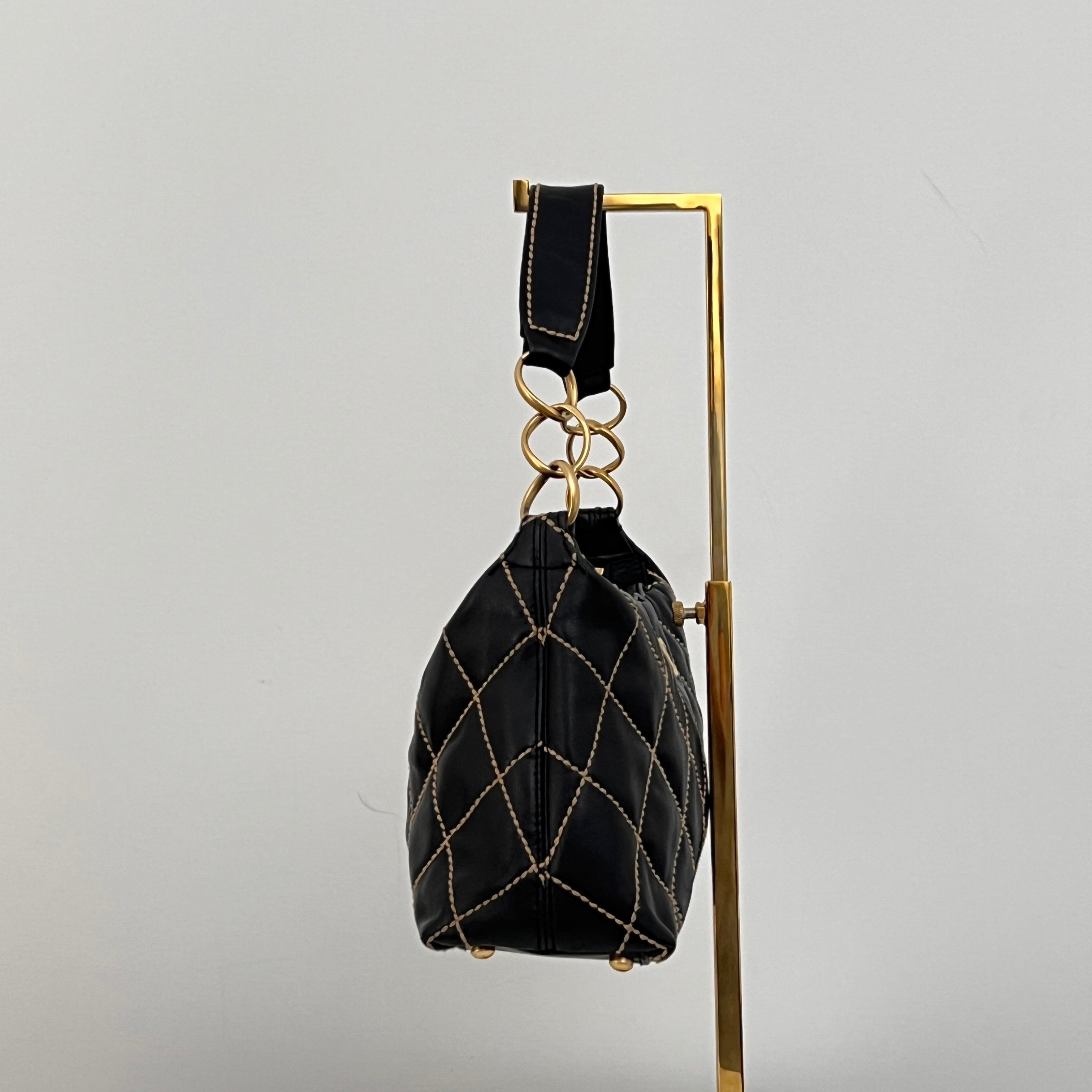 CHANEL Wild Stitch black lambskin bag Circa 1990