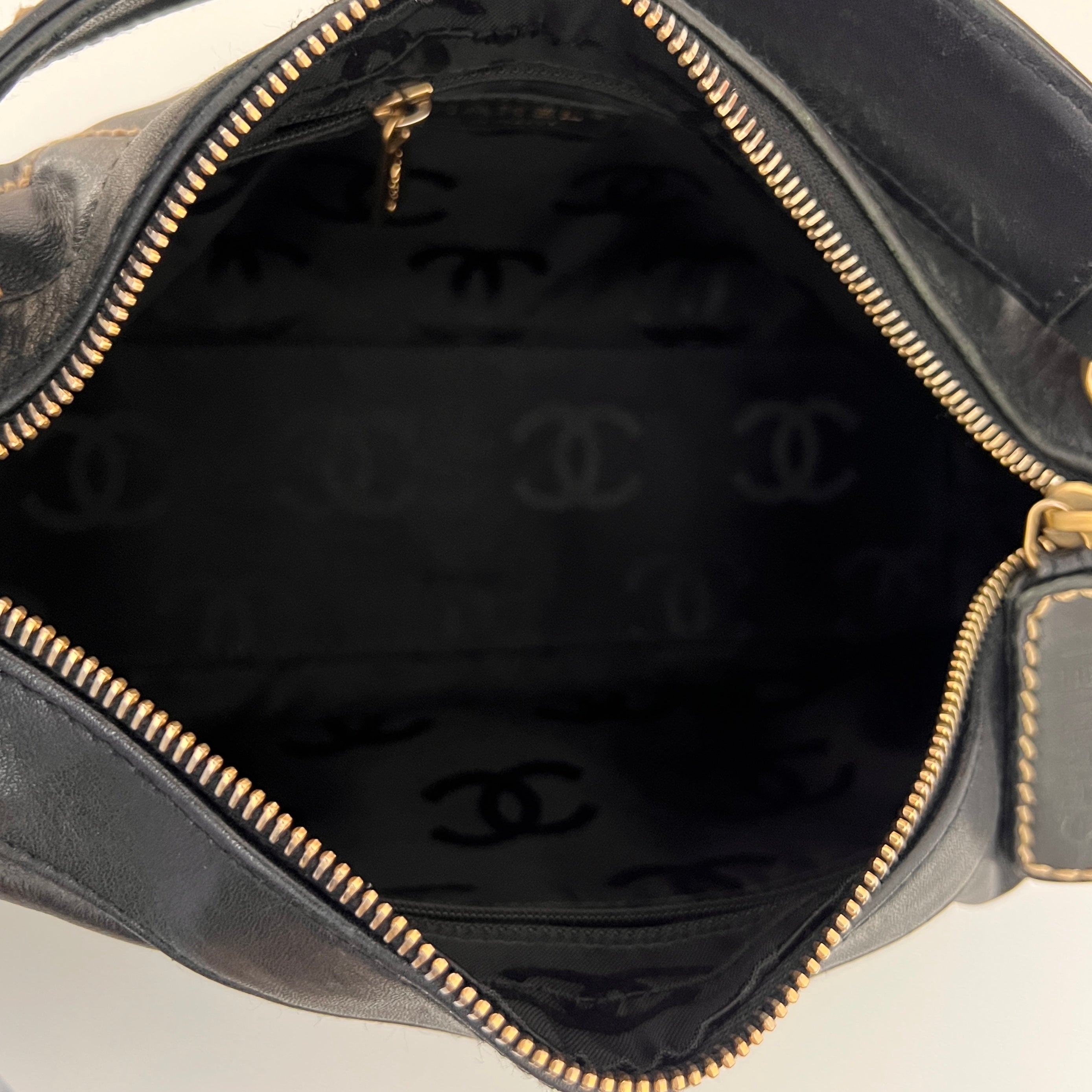CHANEL Wild Stitch black lambskin bag Circa 1990