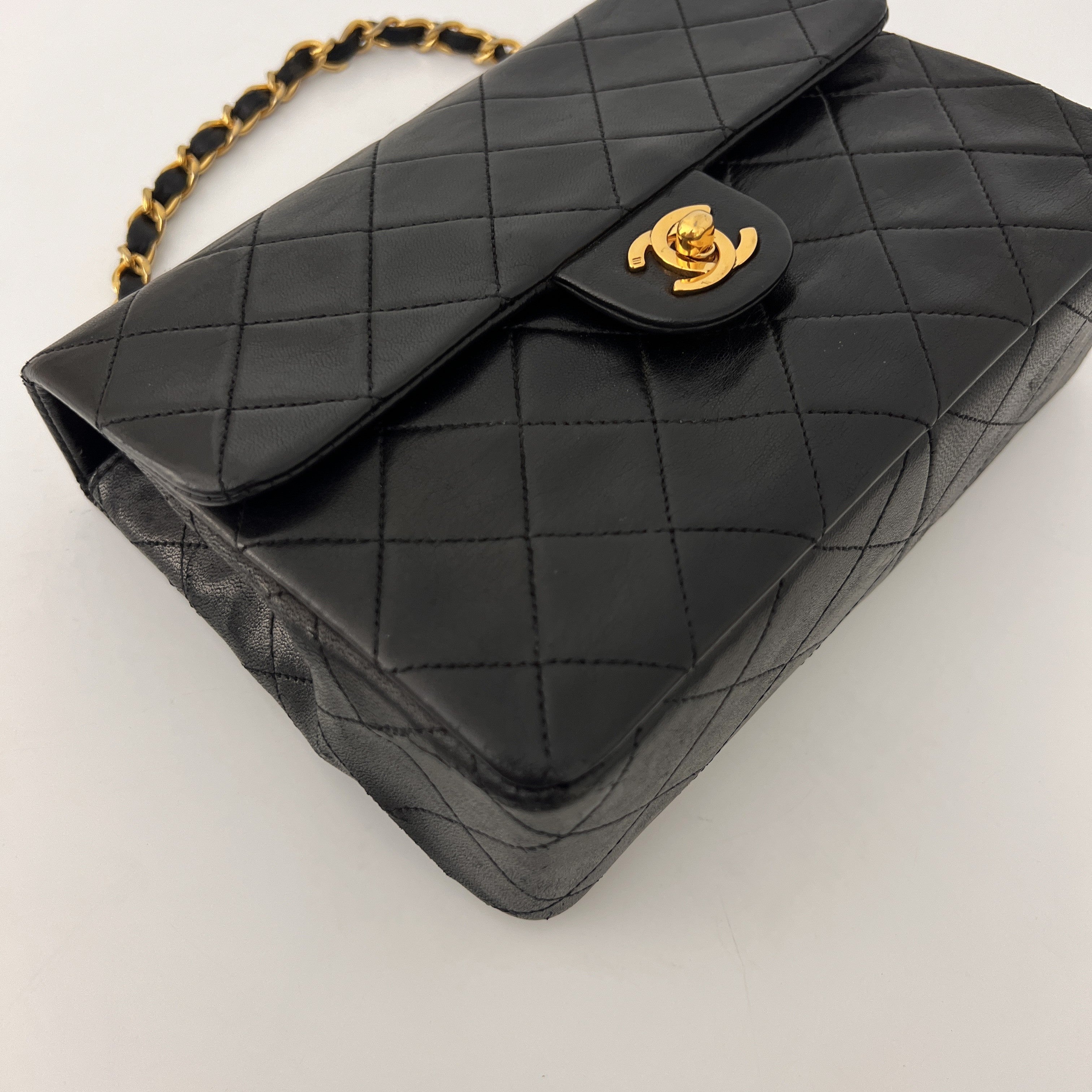 CHANEL Classic Mini Rectangle shoulder bag black lambskin 1989-1991