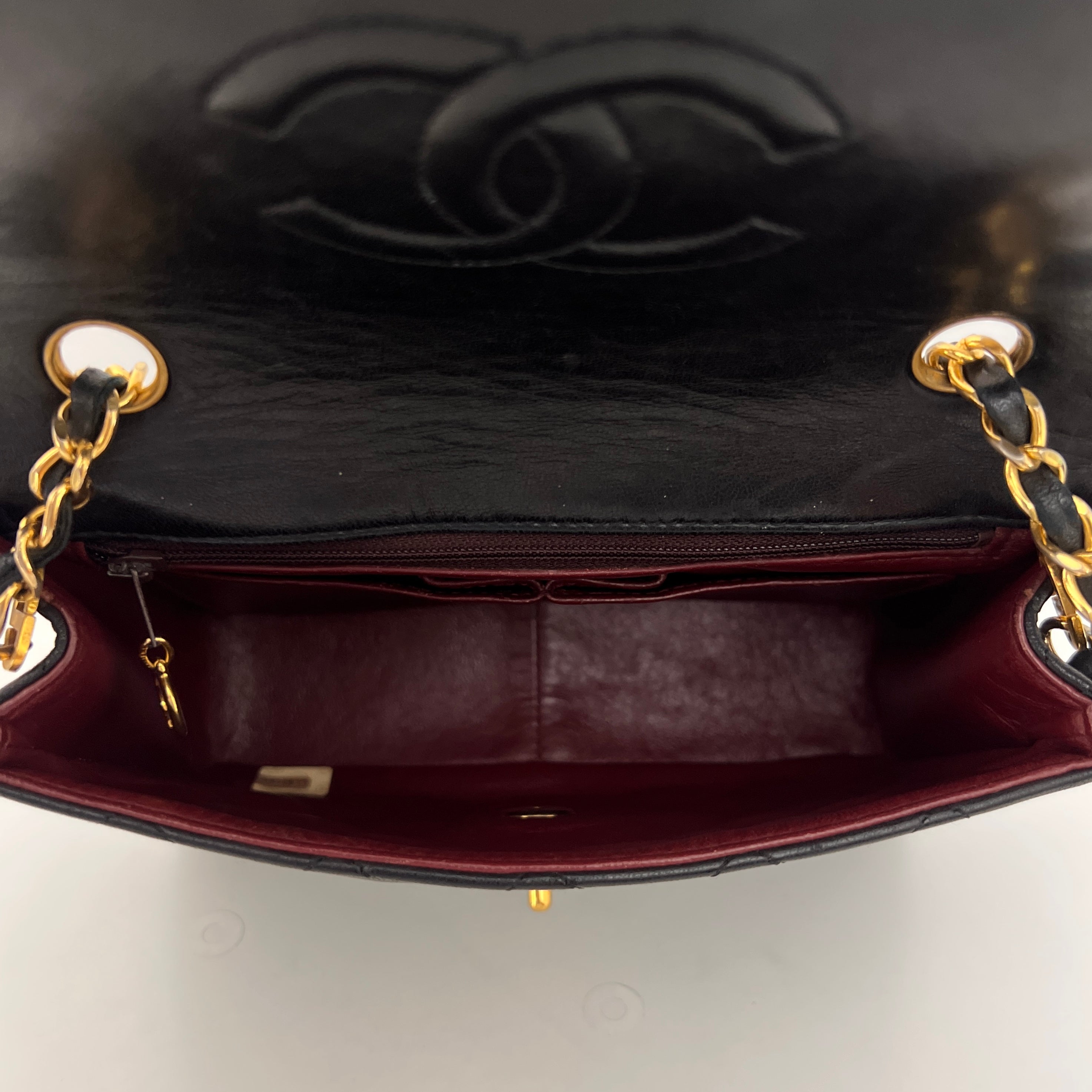CHANEL Classic Mini Rectangle shoulder bag black lambskin 1989-1991