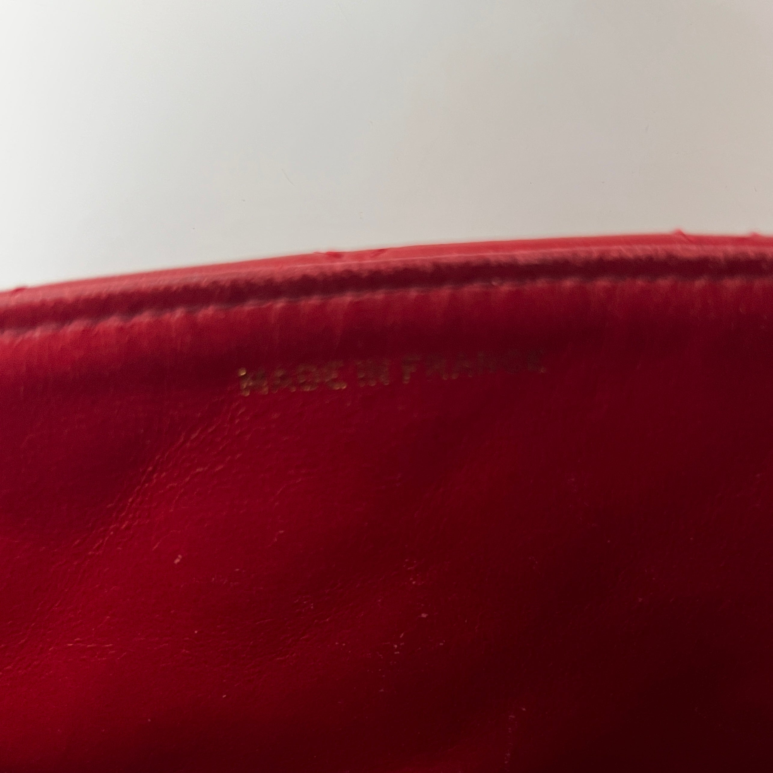 CHANEL Classic Mini Rectangular Shoulder Bag Red Lambskin 1989-1991