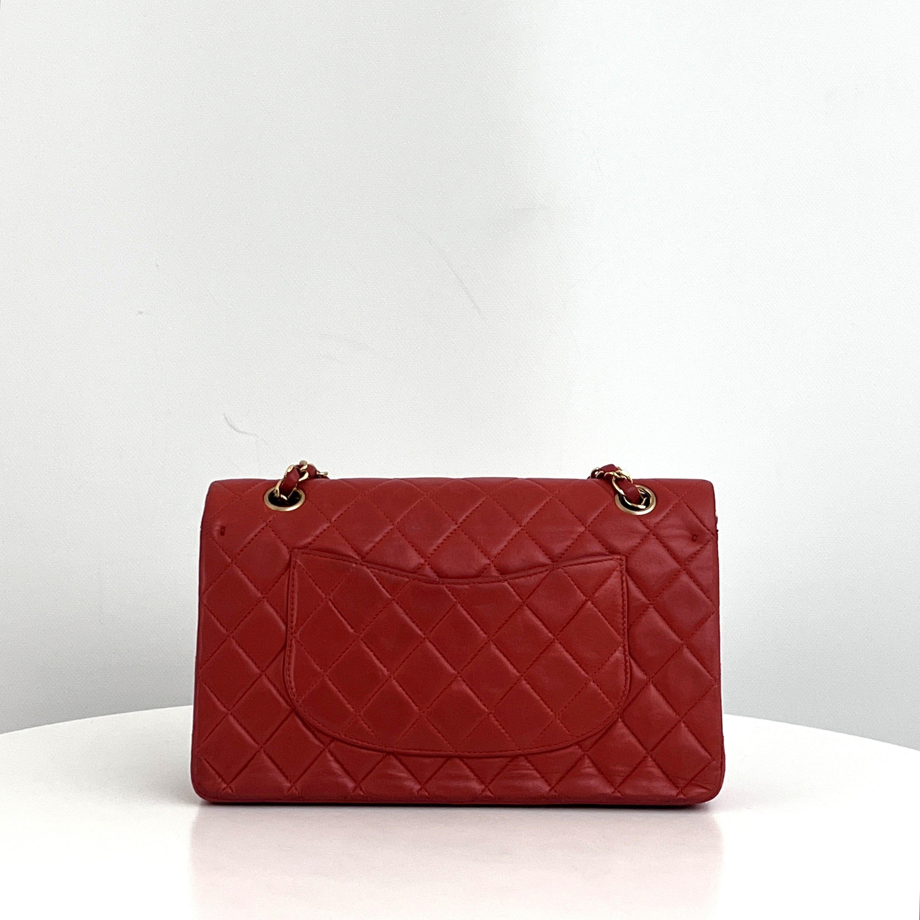 CHANEL Classic 11.12 Medium shoulder bag red lambskin 2000-2002