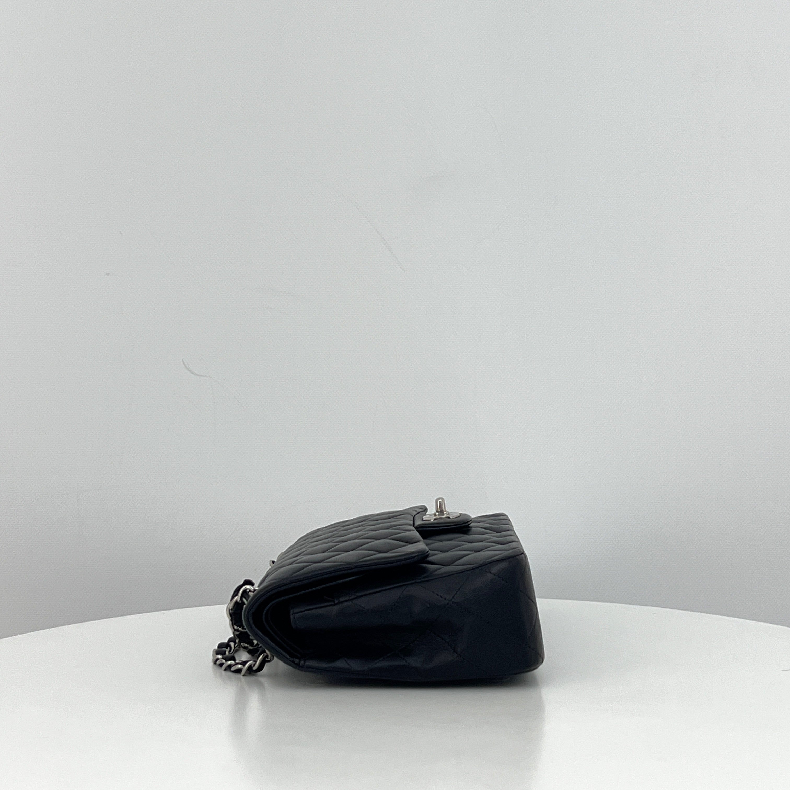 CHANEL Classic 11.12 Medium Shoulder Bag Black Lambskin 2009-2010