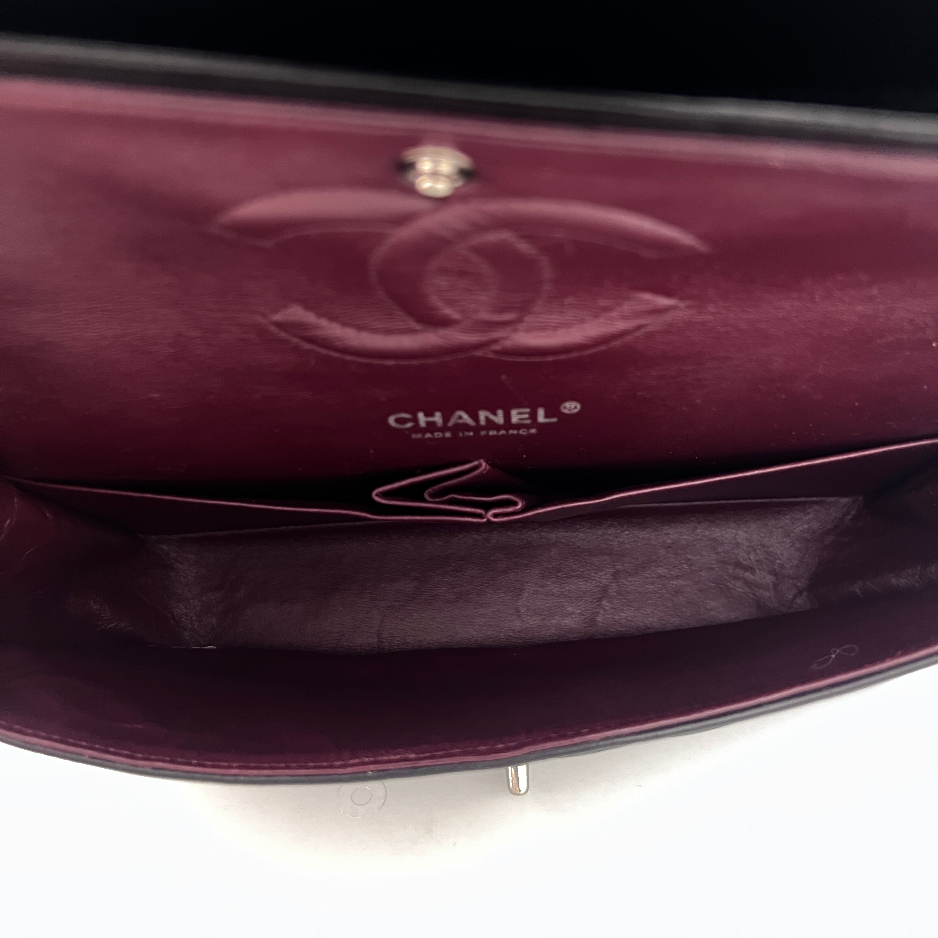 CHANEL Classic 11.12 Medium Shoulder Bag Black Lambskin 2009-2010