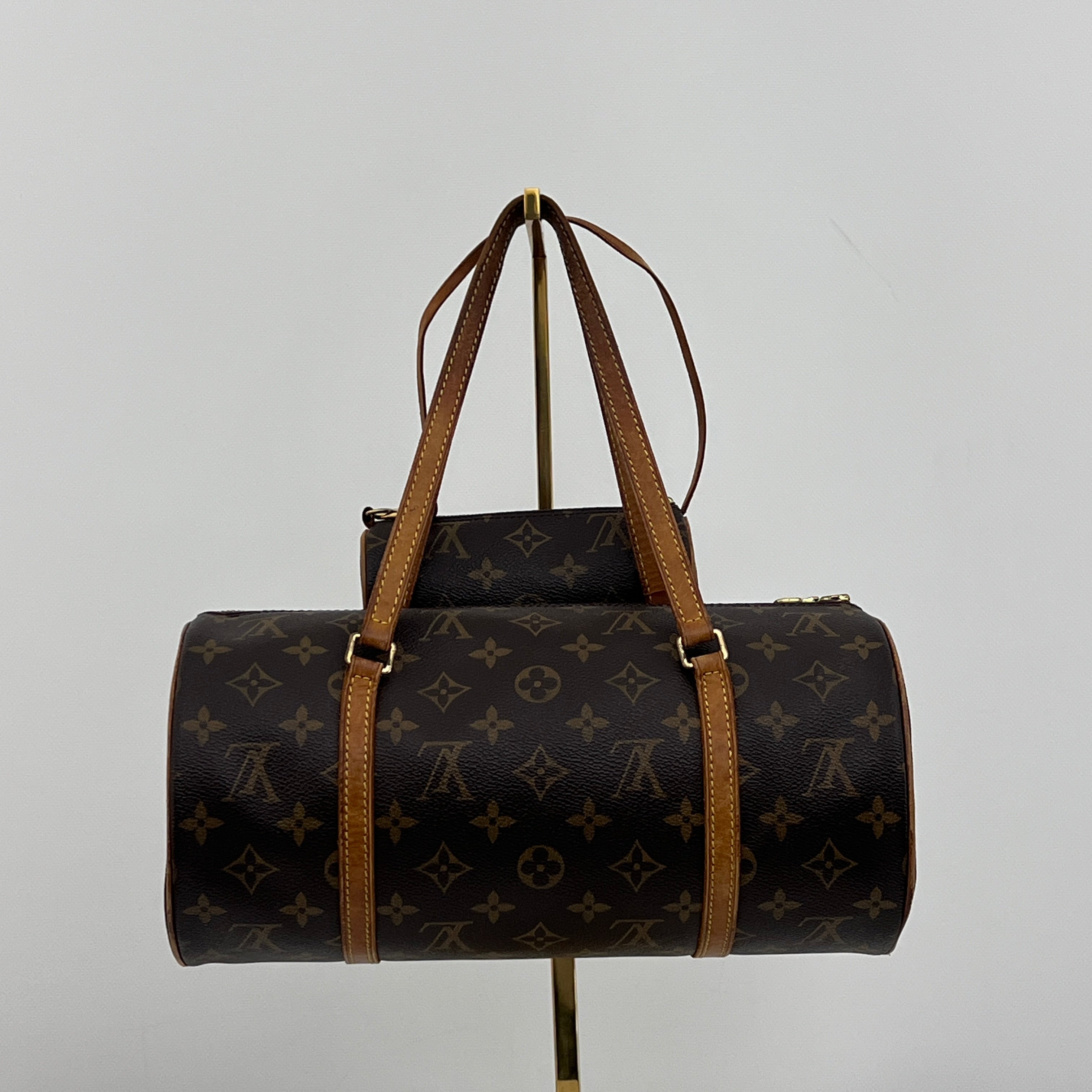 LOUIS VUITTON Papillon 30 brown canvas and leather bag 2004