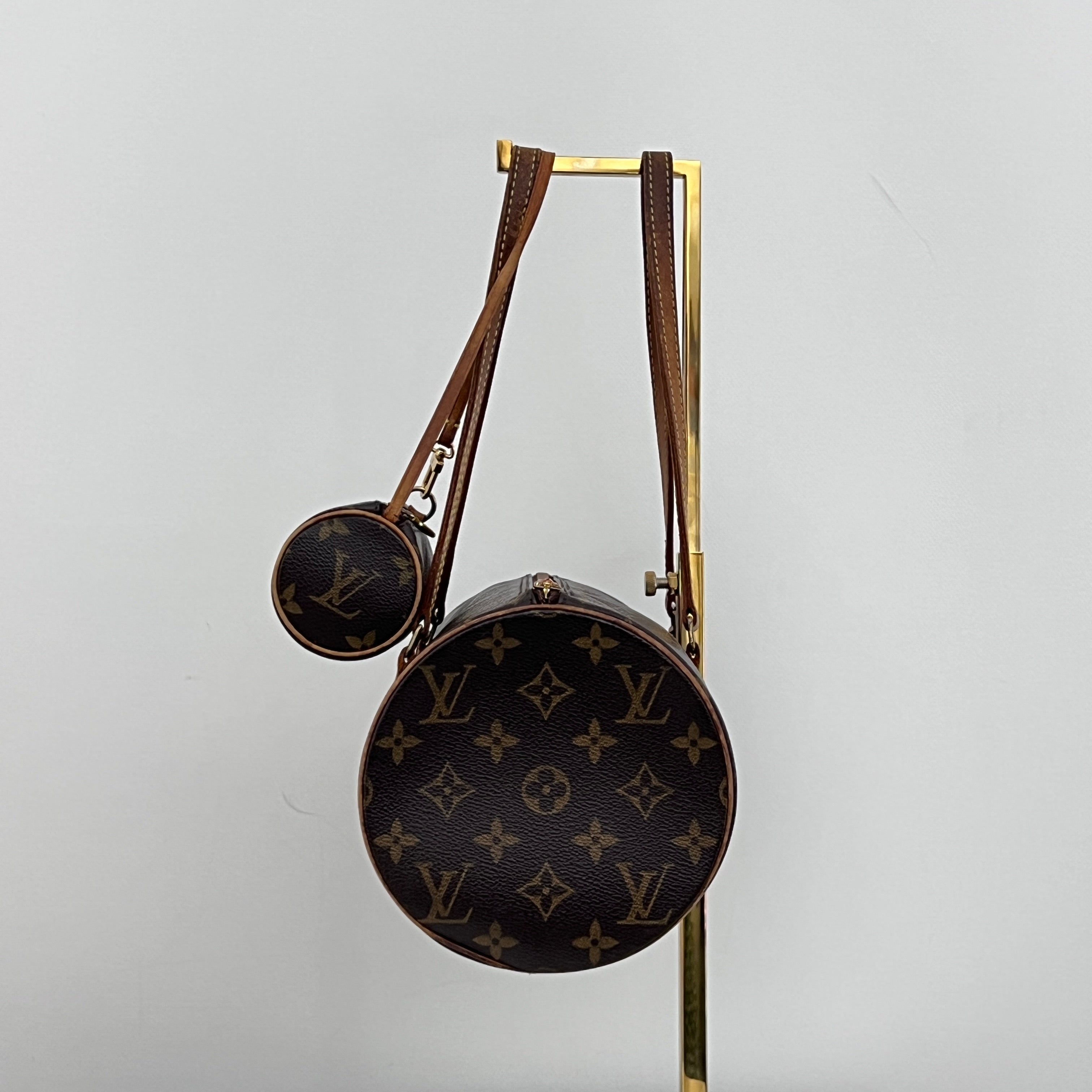 LOUIS VUITTON Papillon 30 brown canvas and leather bag 2004