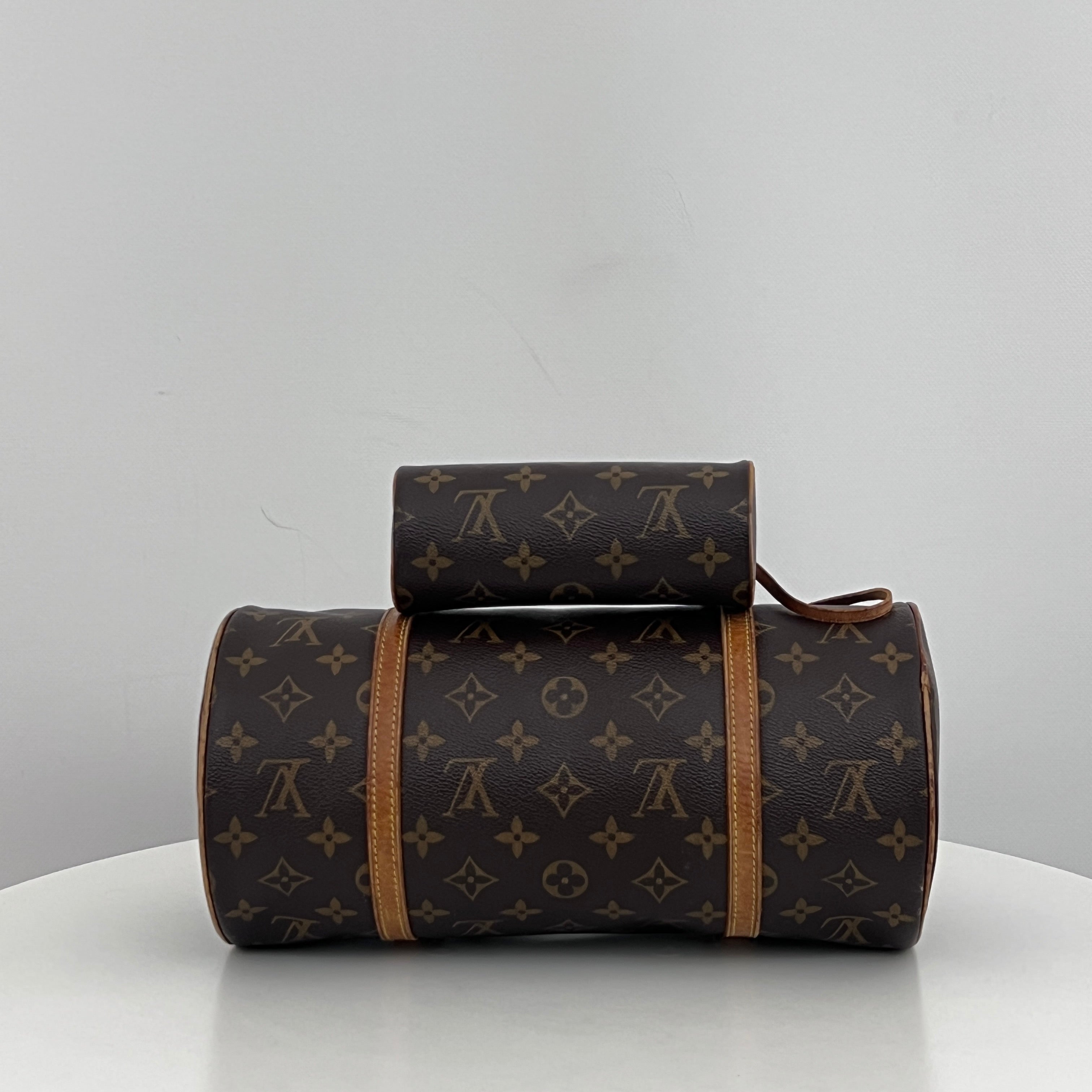 LOUIS VUITTON Papillon 30 brown canvas and leather bag 2004