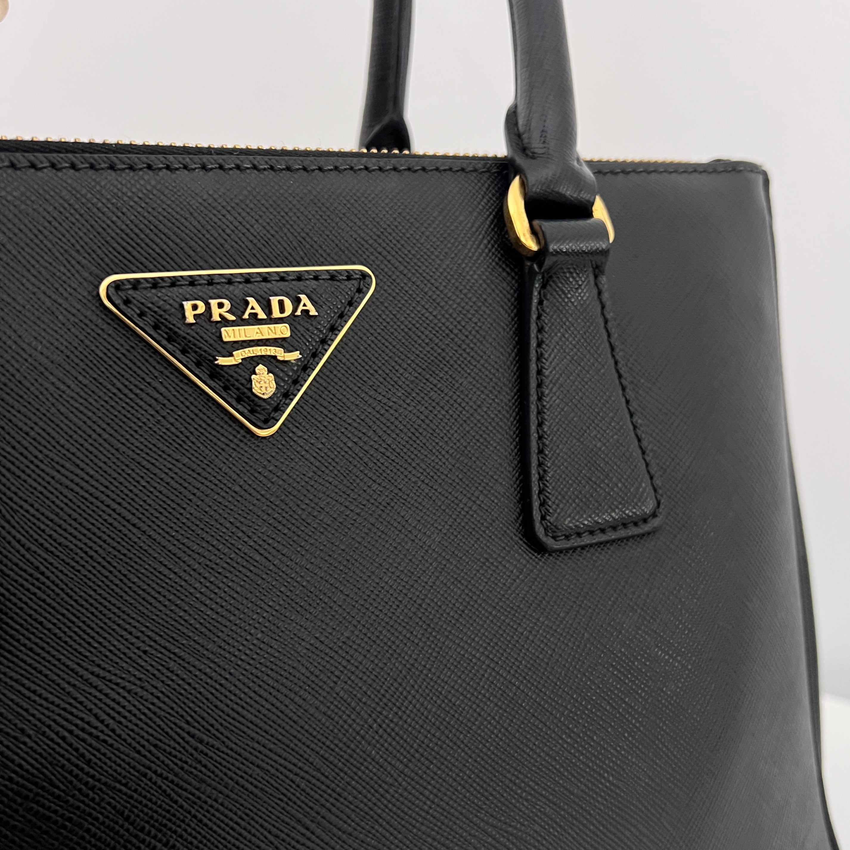 PRADA Galleria black leather handbag