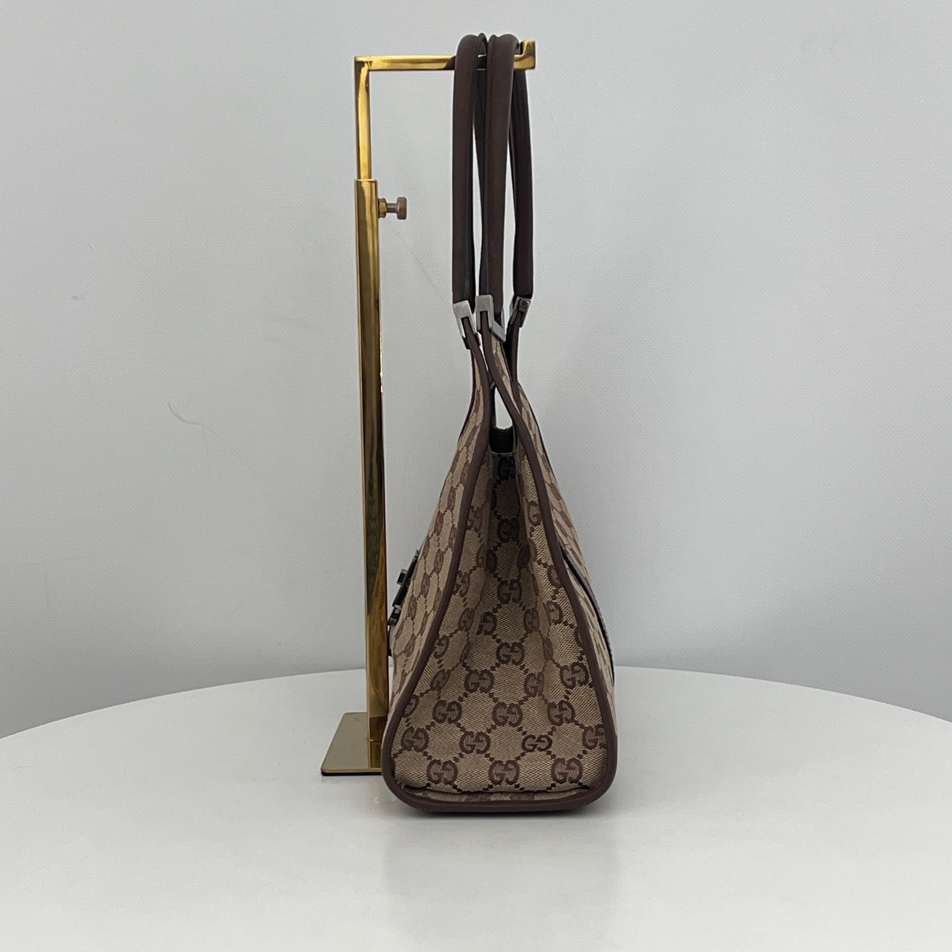 GUCCI Jackie brown canvas and leather bag