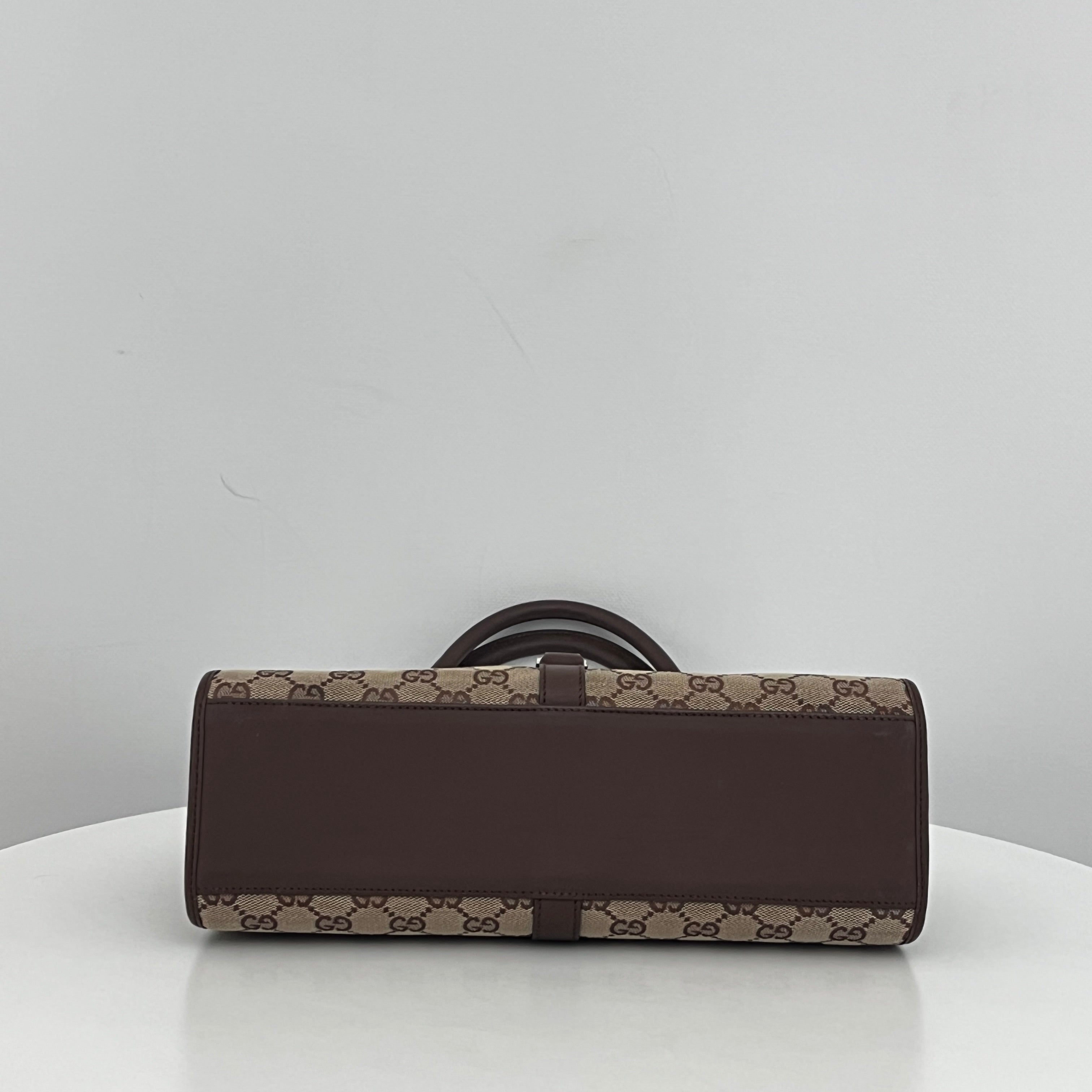 GUCCI Jackie brown canvas and leather bag