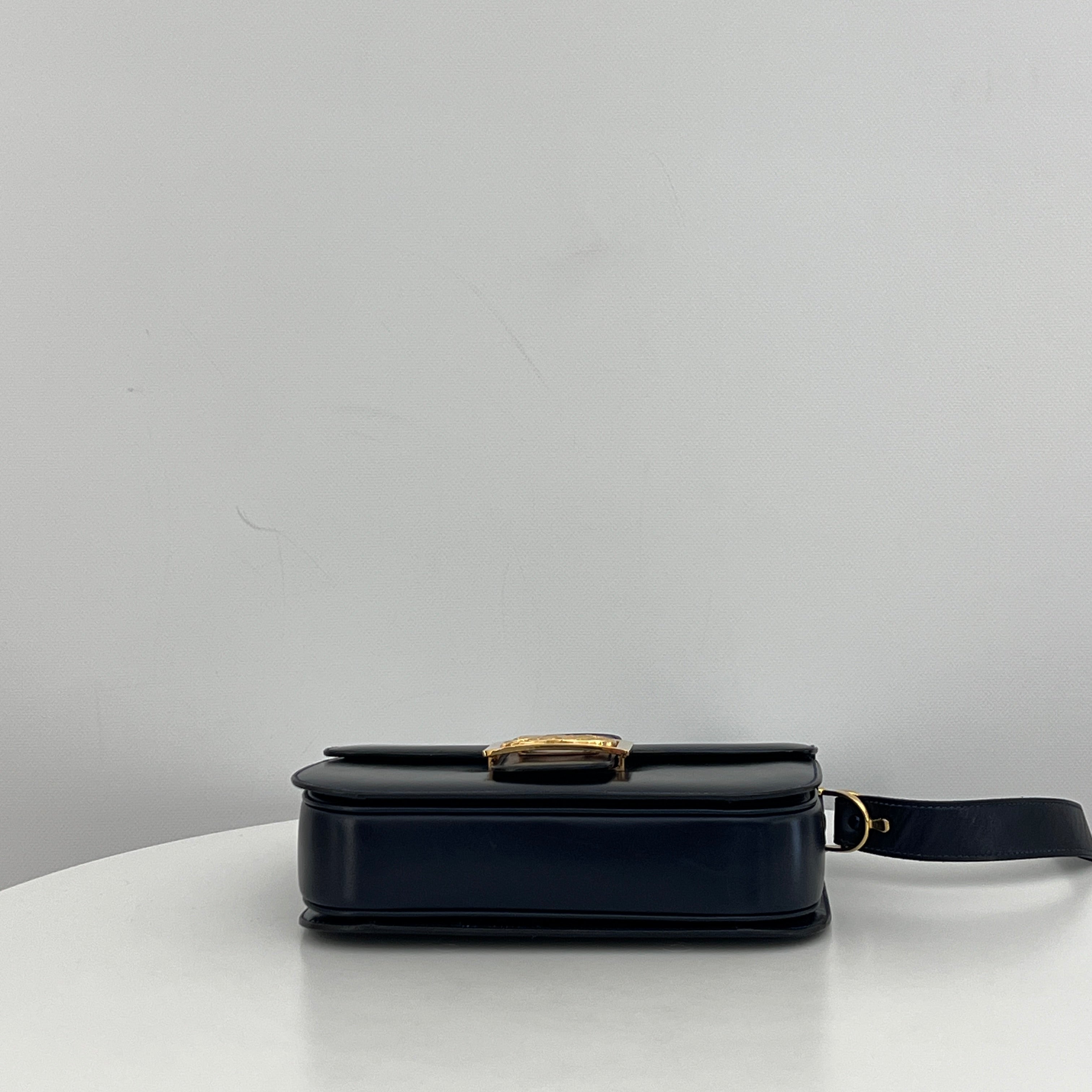 CELINE Triomphe bag in black smooth leather