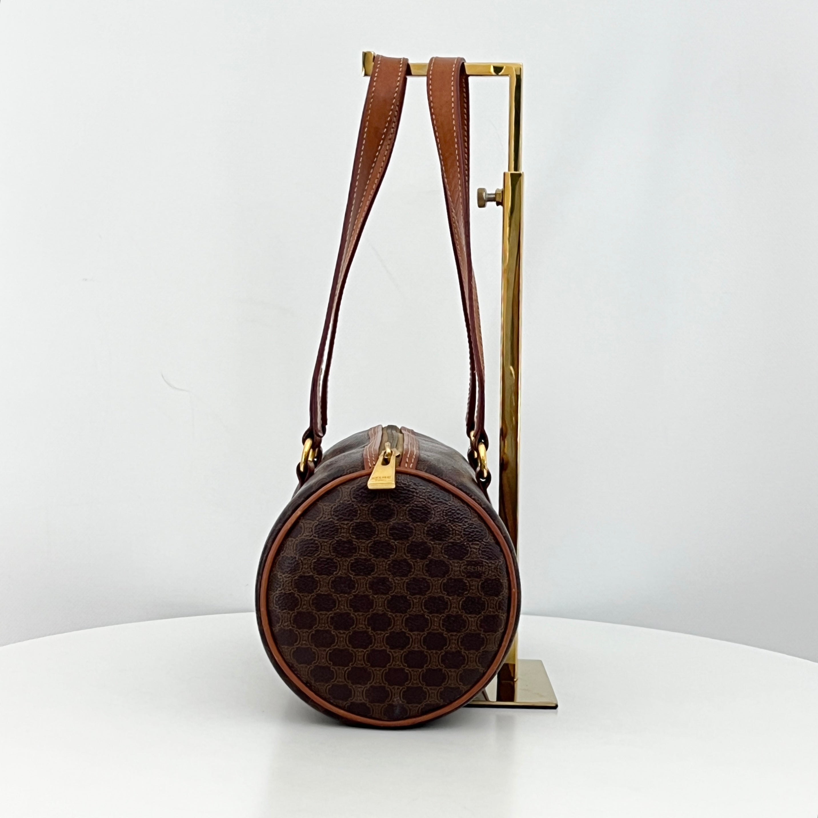 CELINE Papillon bag in brown canvas and leather
