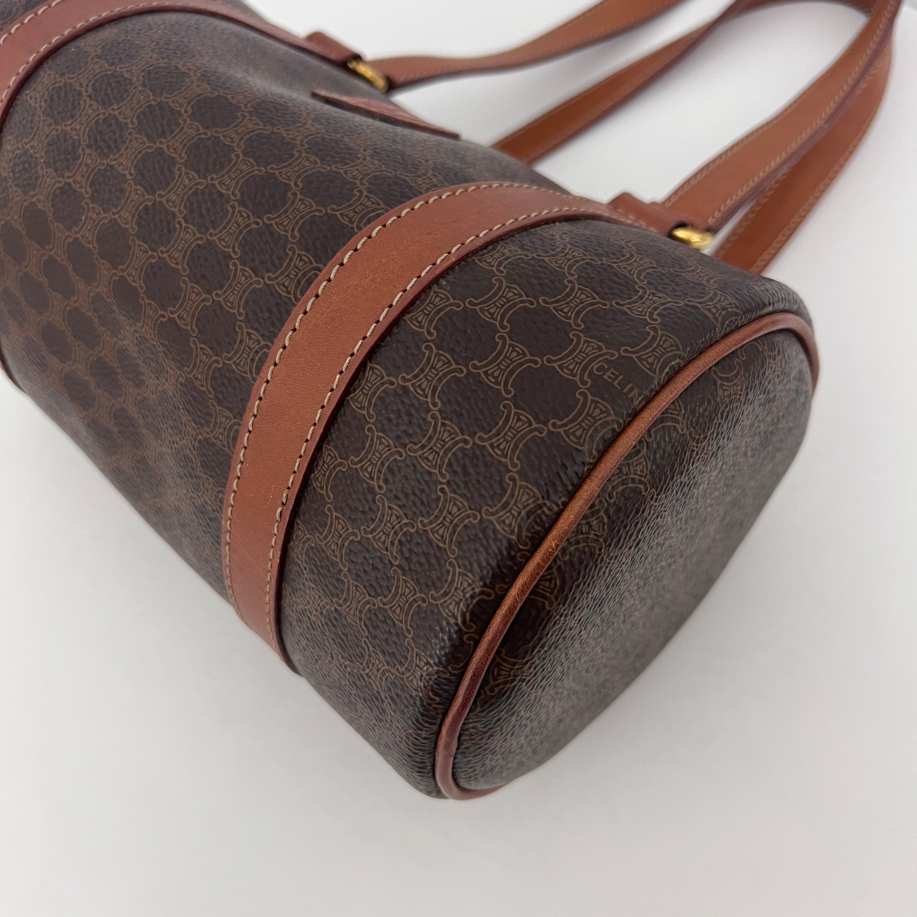 CELINE Papillon bag in brown canvas and leather