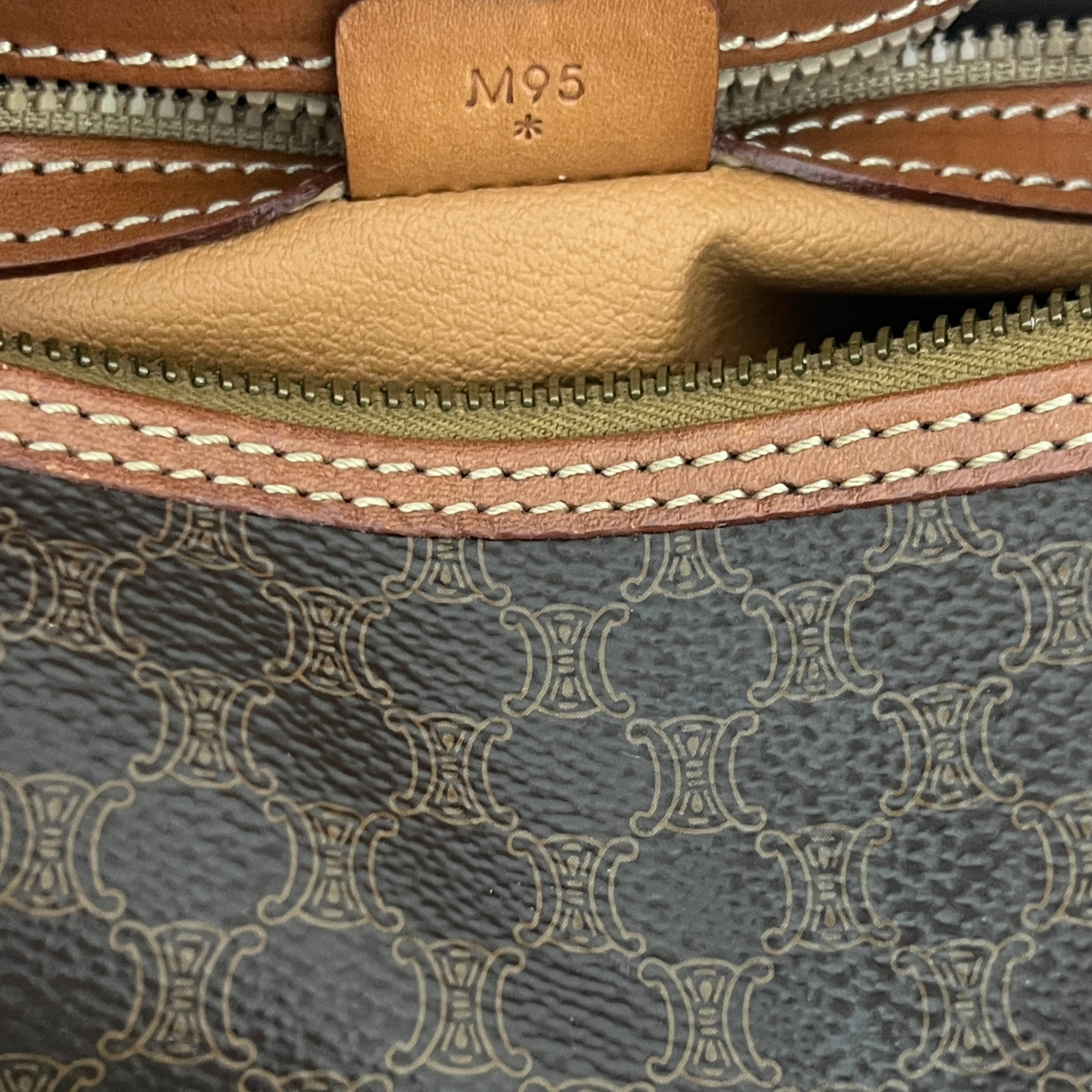 CELINE Papillon bag in brown canvas and leather