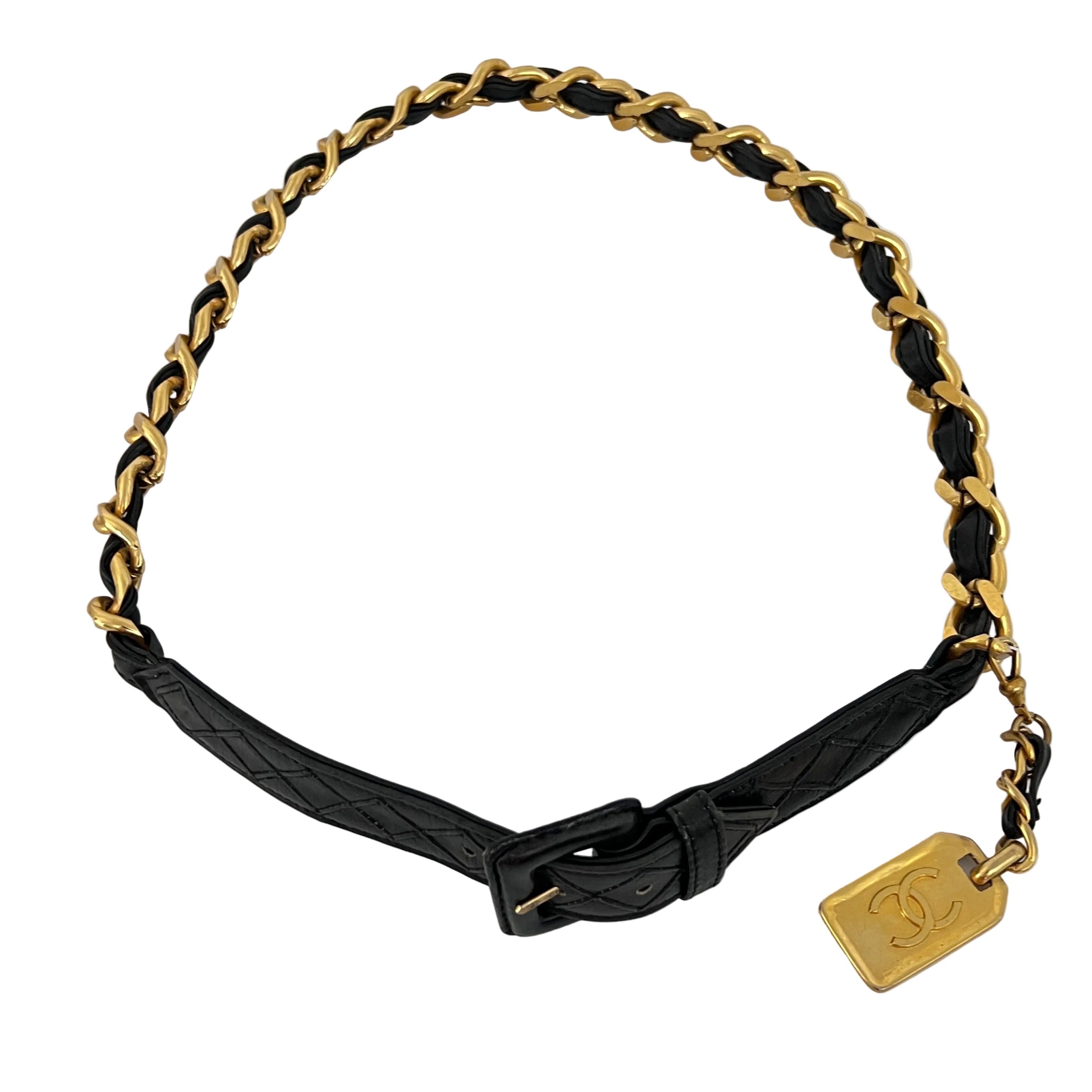 CHANEL CC Interlaced Chain Belt Circa 1990