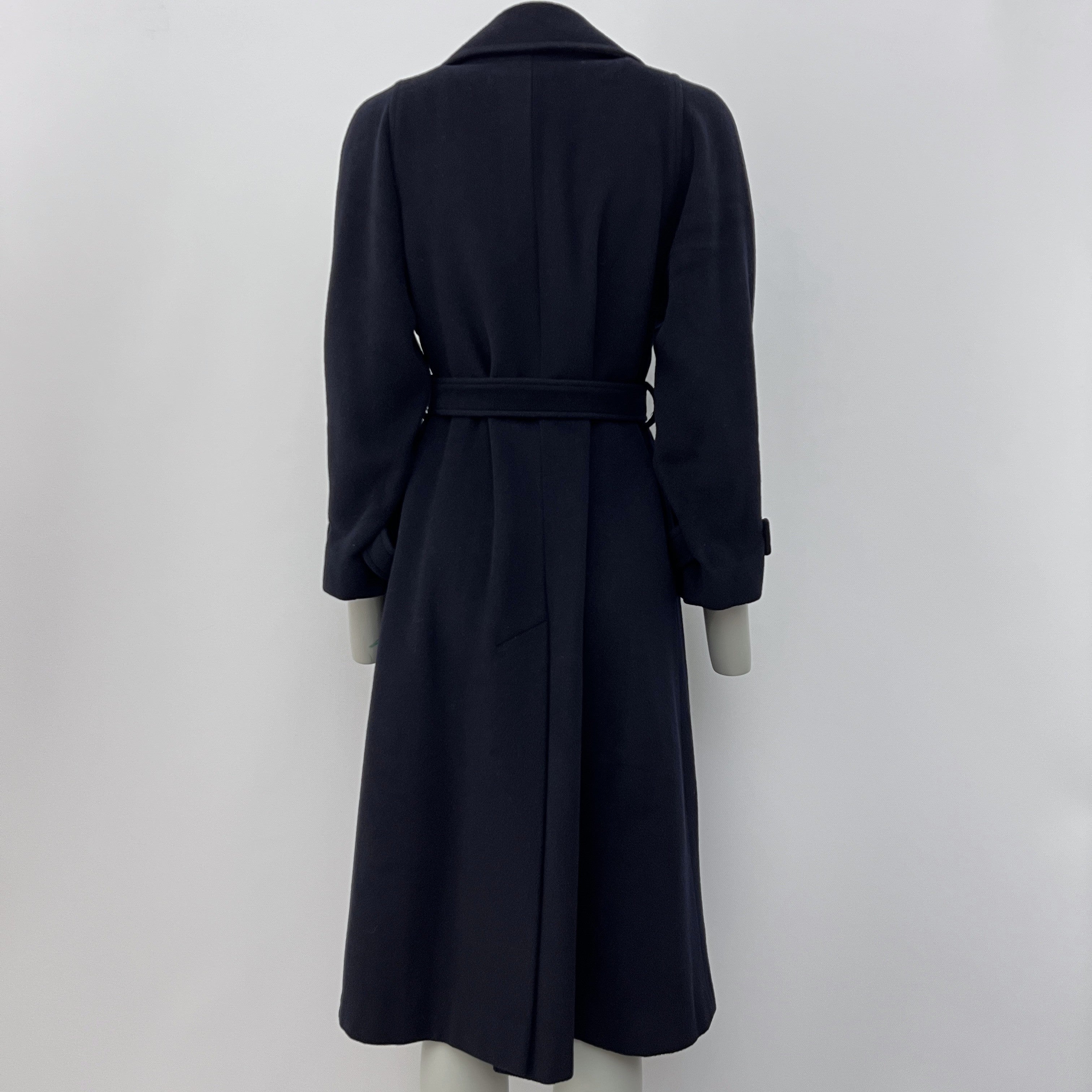 Vintage circa 1990 CELINE S navy wool coat