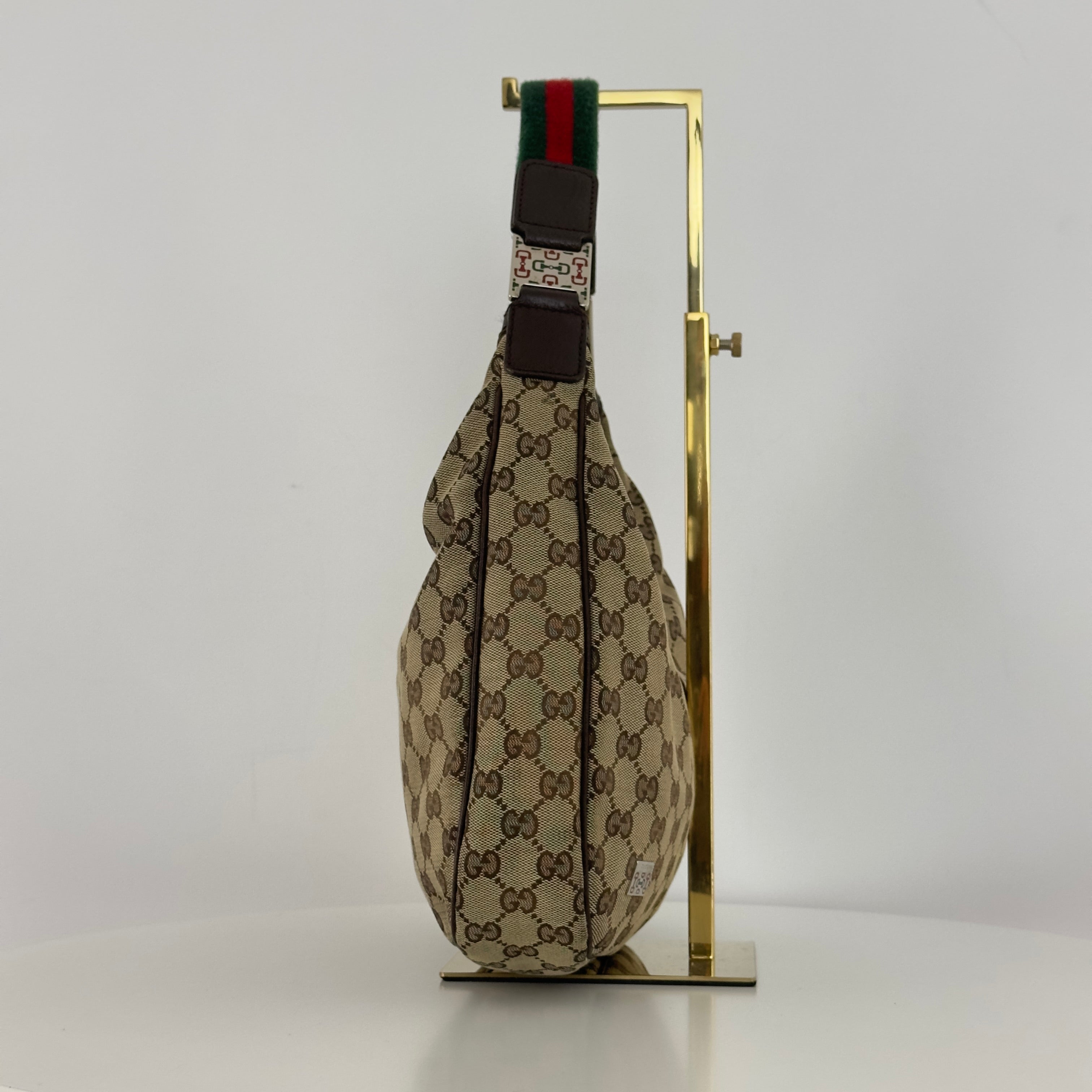 Sac à main GUCCI Hobo toile et cuir marron