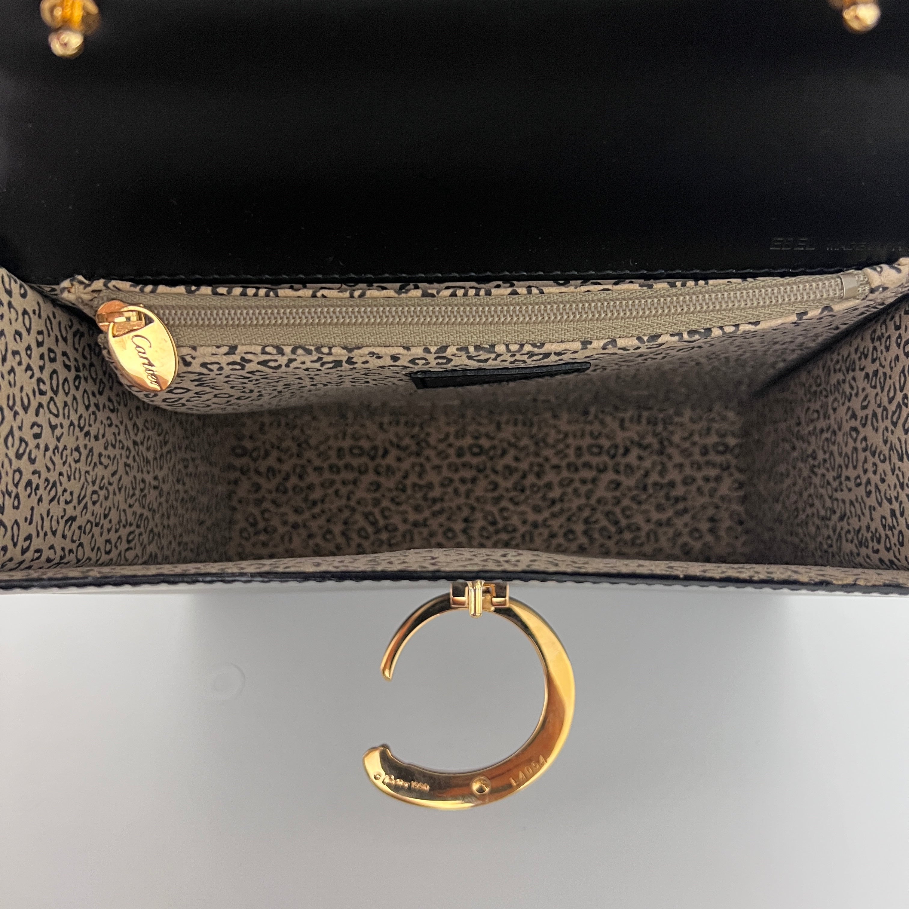 Sac à bandoulière CARTIER Panthère C cuir lisse noir