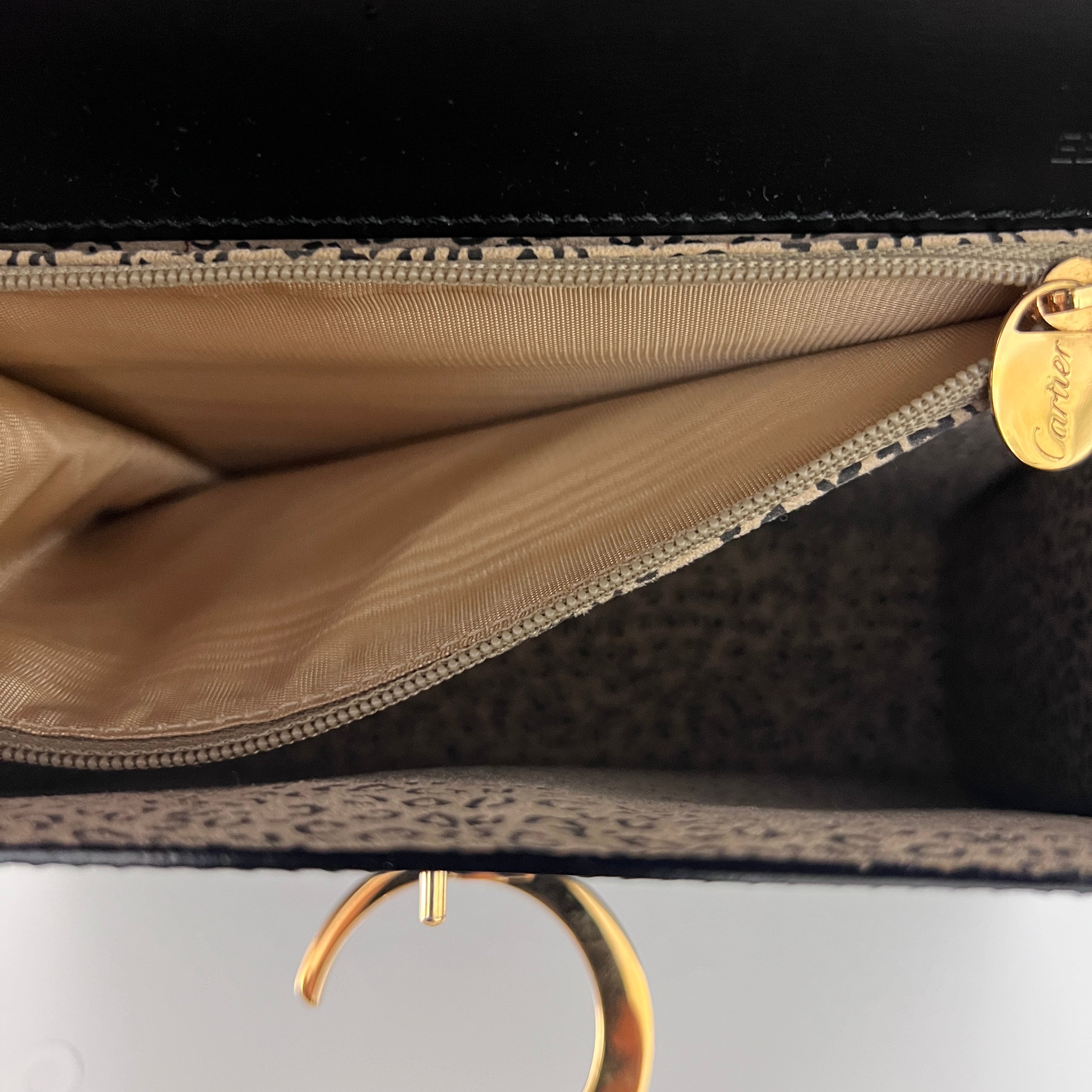 Sac à bandoulière CARTIER Panthère C cuir lisse noir