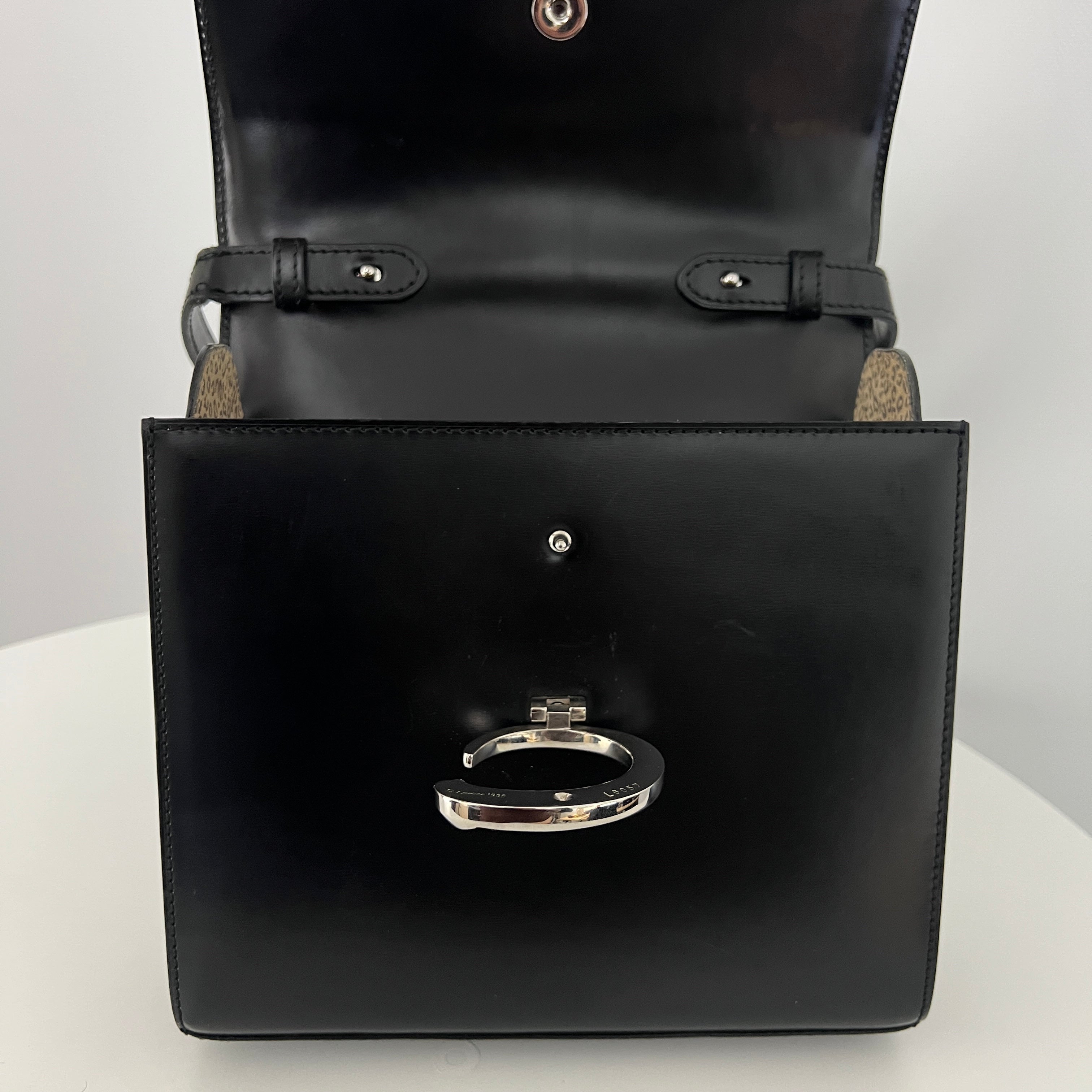 Sac à bandoulière CARTIER Panthère C cuir lisse noir
