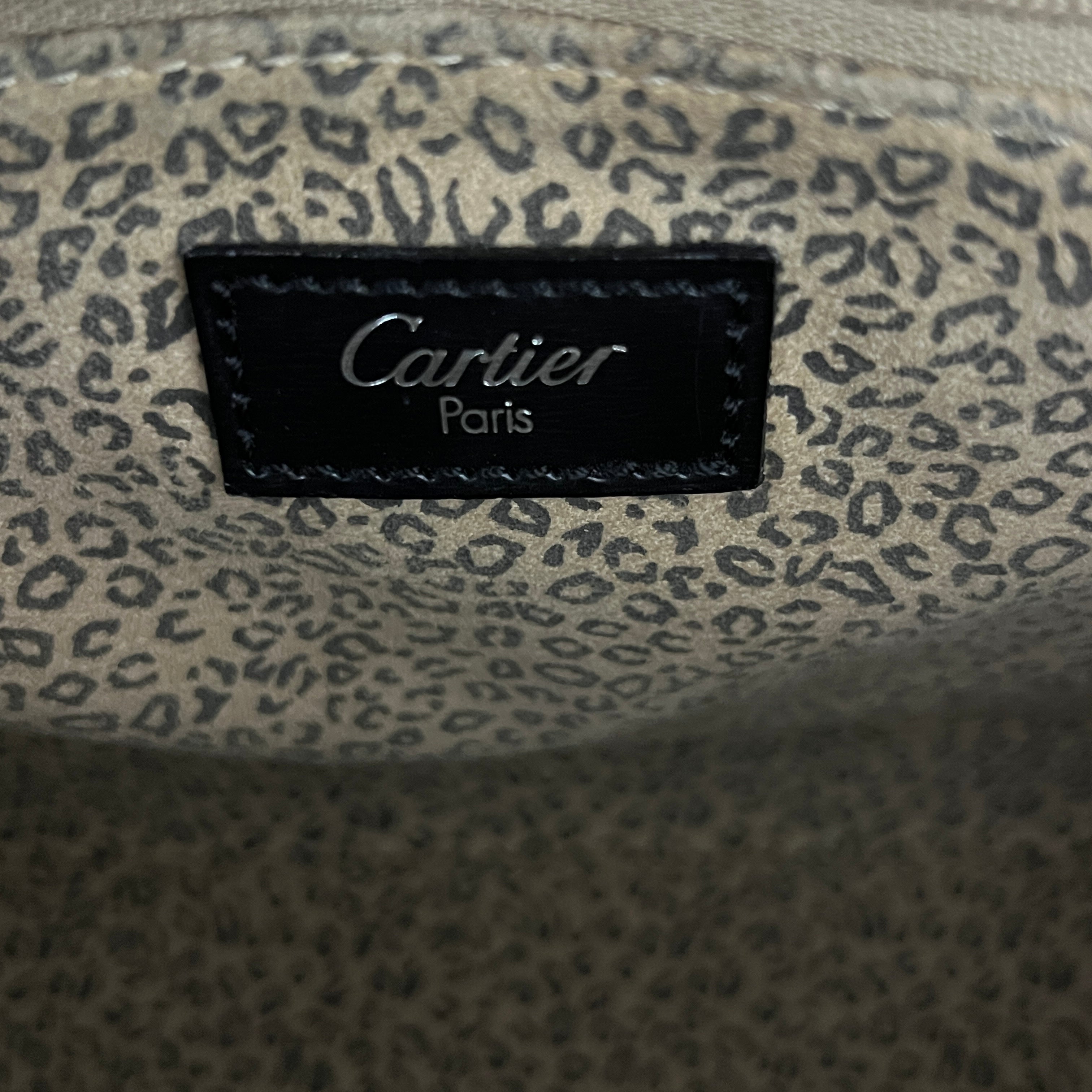 Sac à bandoulière CARTIER Panthère C cuir lisse noir