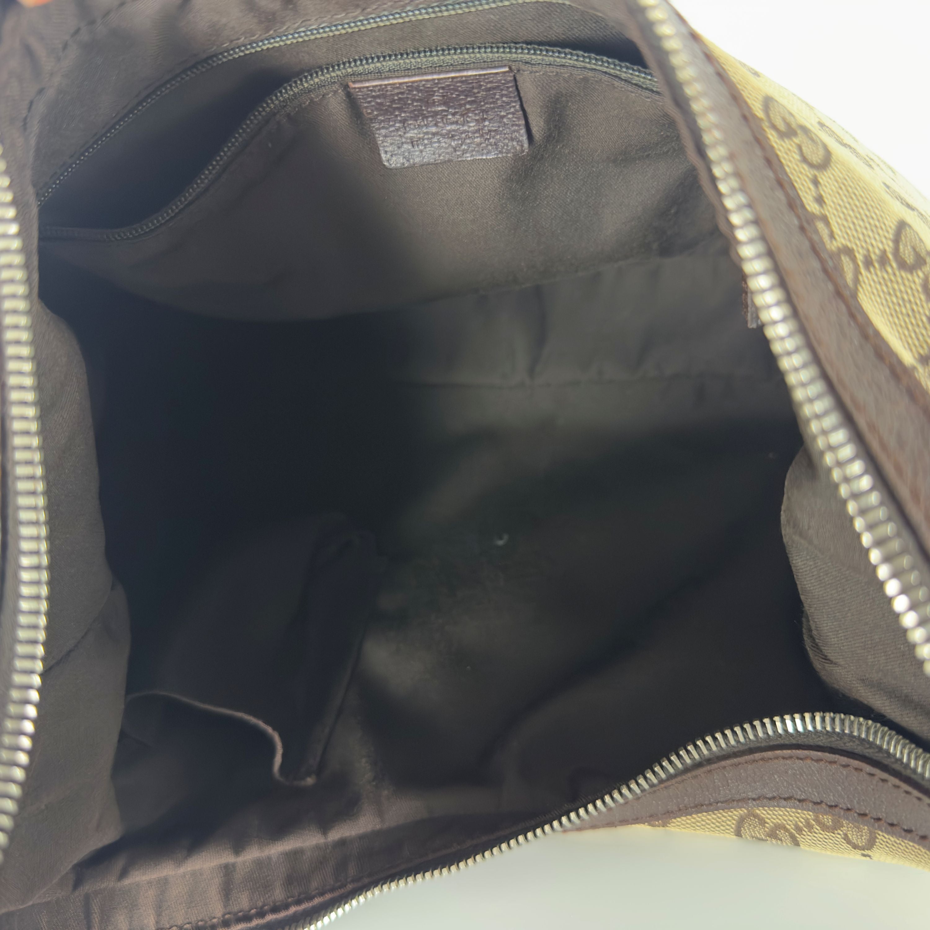 Sac à main GUCCI Hobo toile et cuir marron