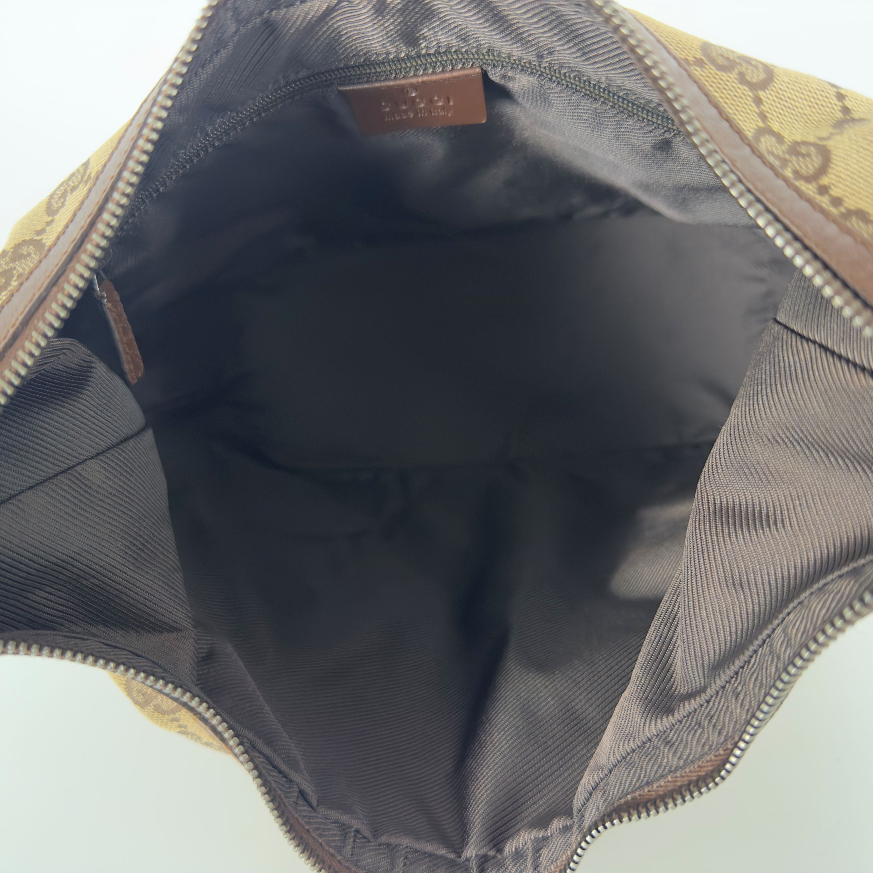 Sac à main GUCCI Hobo GG toile et cuir marron