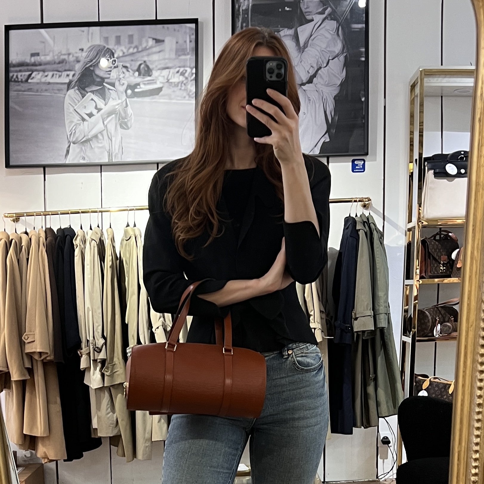 Sac LOUIS VUITTON Soufflot cuir épi marron vintage 1996