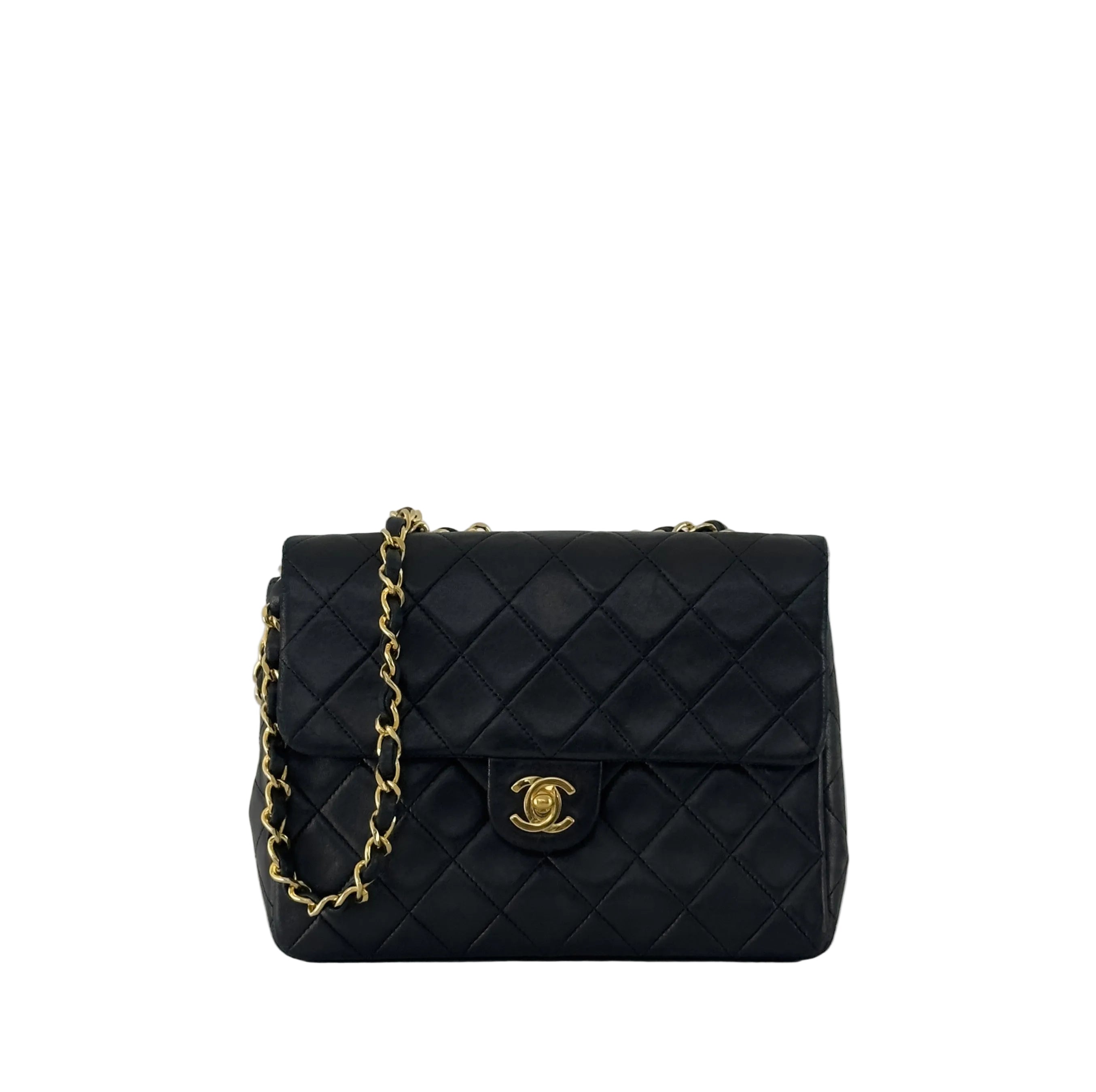 Sac à main CHANEL Timeless Classique Mini Single Flap cuir d'agneau noir