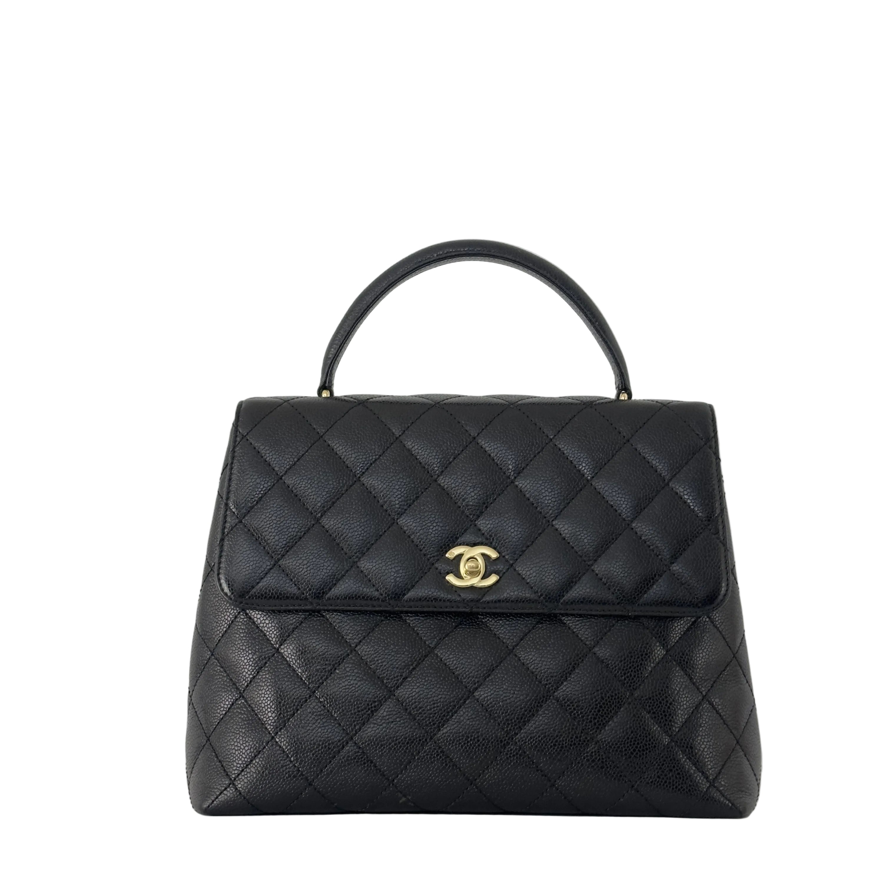 Sac à main CHANEL Top Handle cuir caviar noir