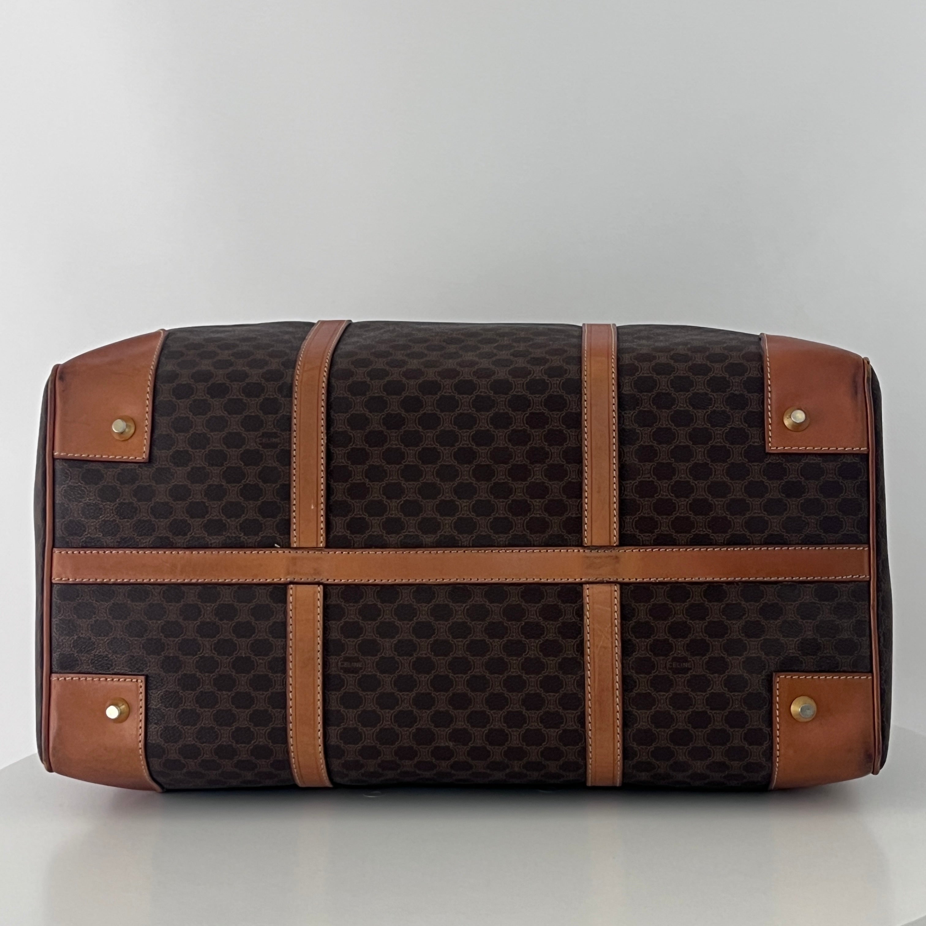 Sac à main CELINE Boston 45 toile et cuir marron