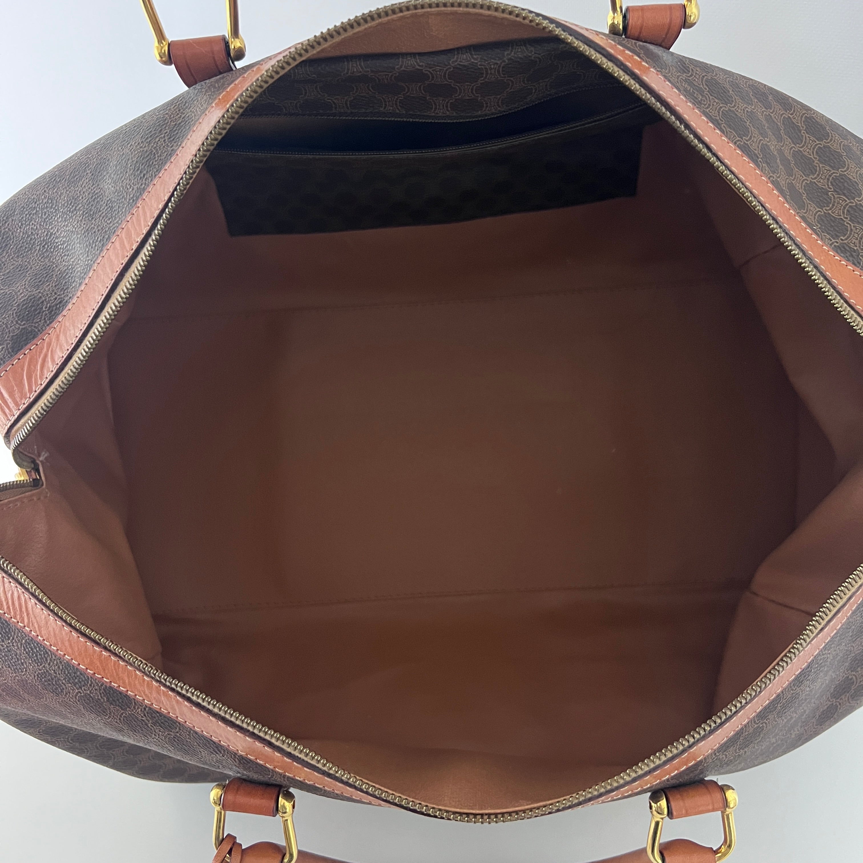 Sac à main CELINE Boston 45 toile et cuir marron