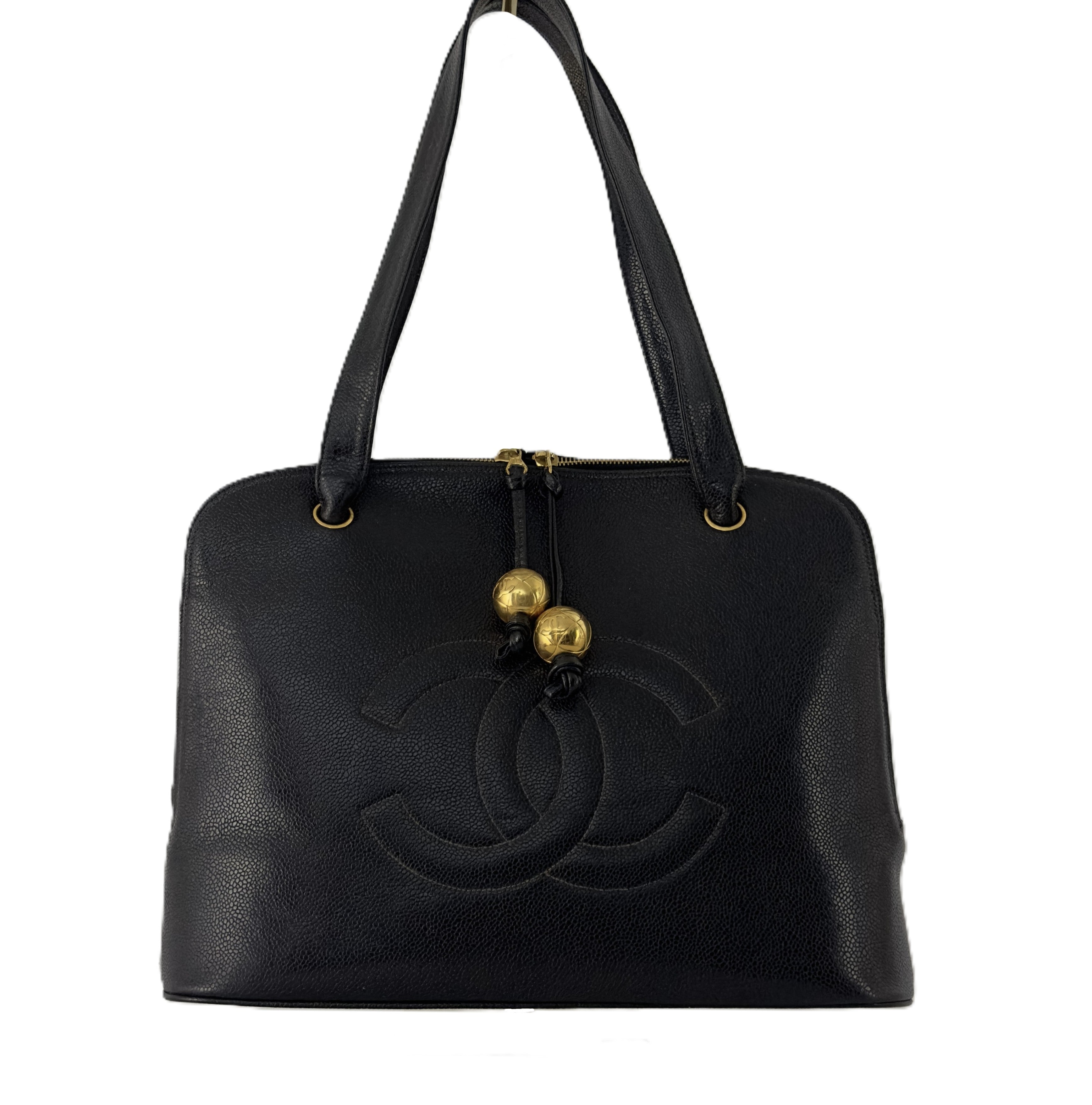 CHANEL Coco Mark Caviar Leather Tote Bag