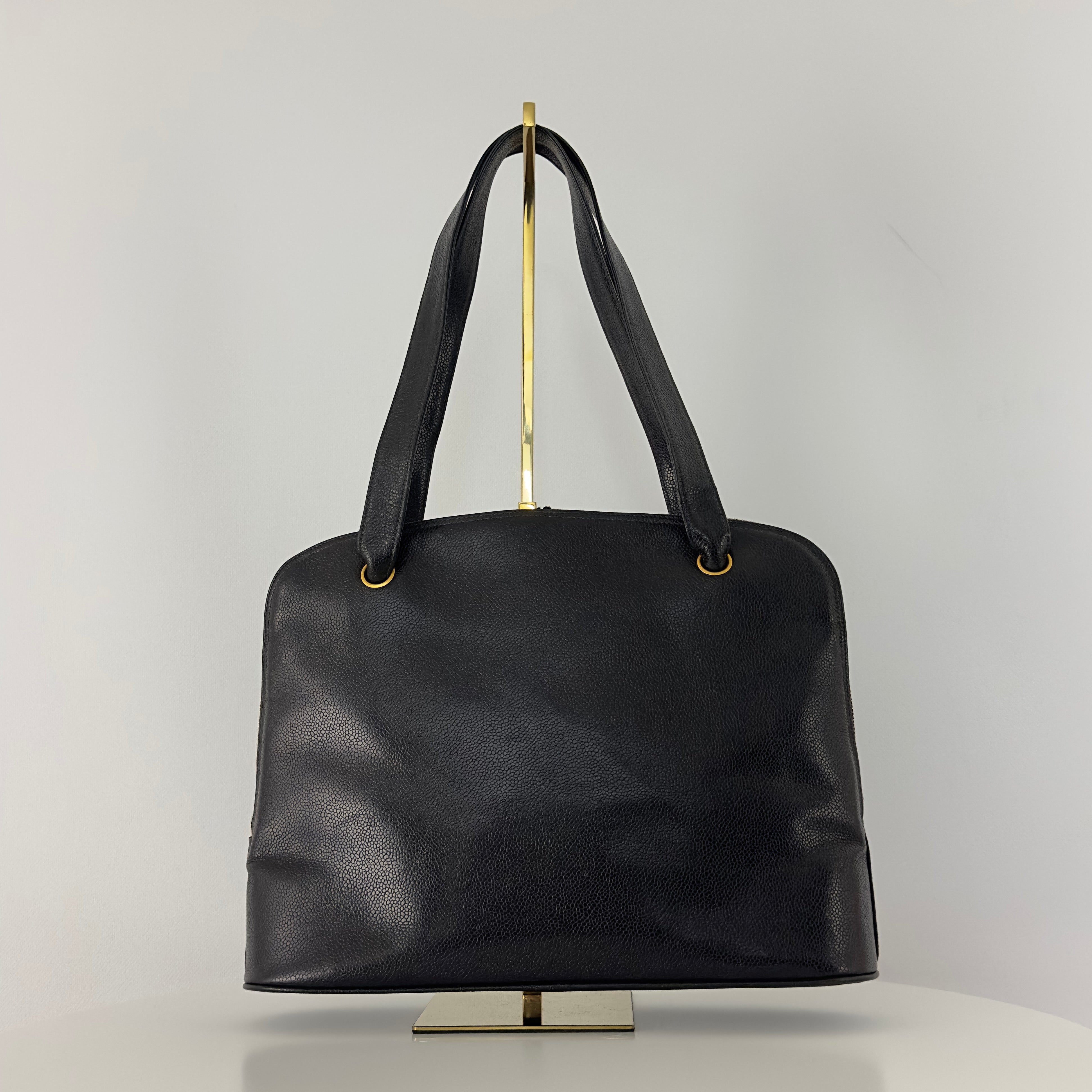 CHANEL Coco Mark Caviar Leather Tote Bag