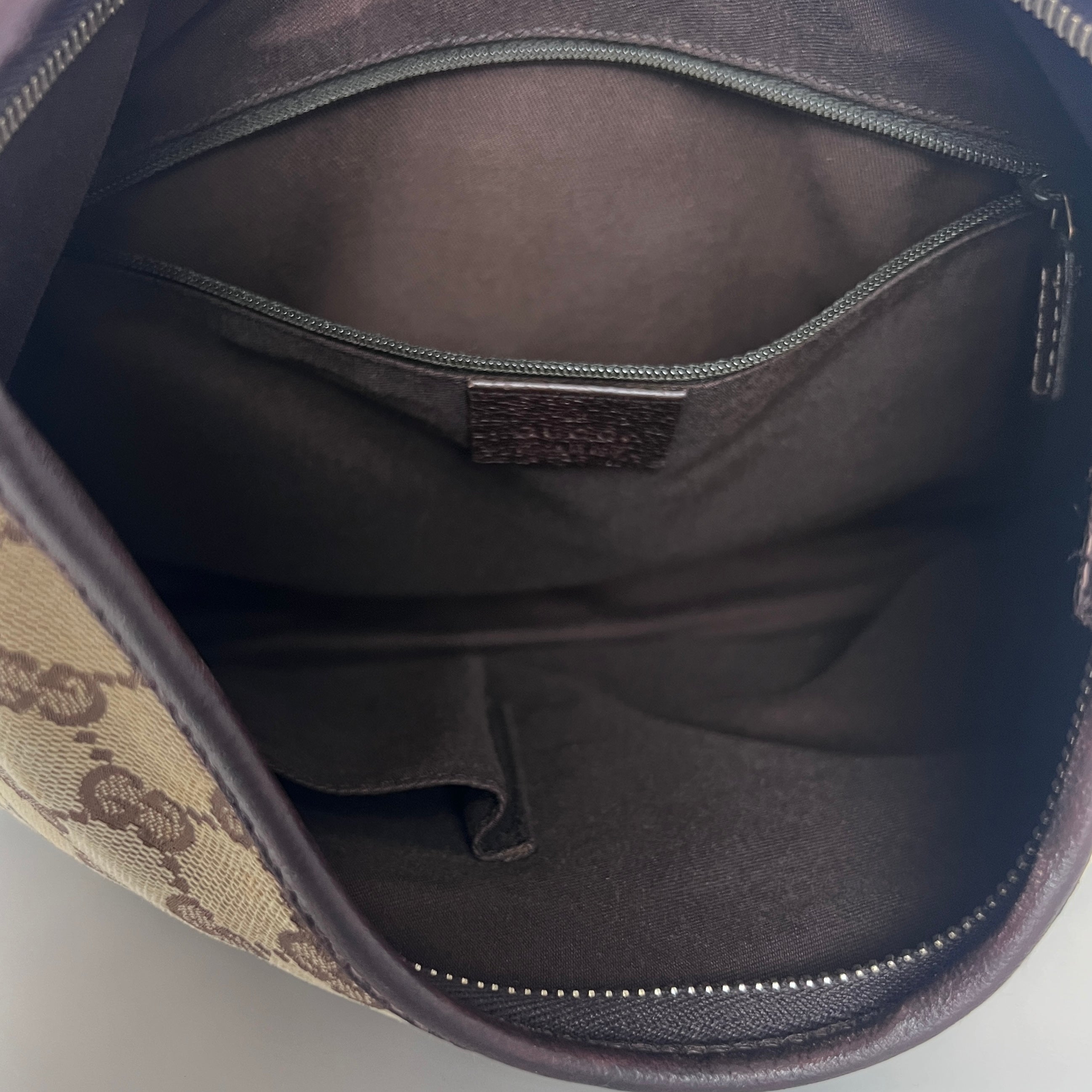 Sac à main GUCCI Hobo Abbey toile et cuir marron