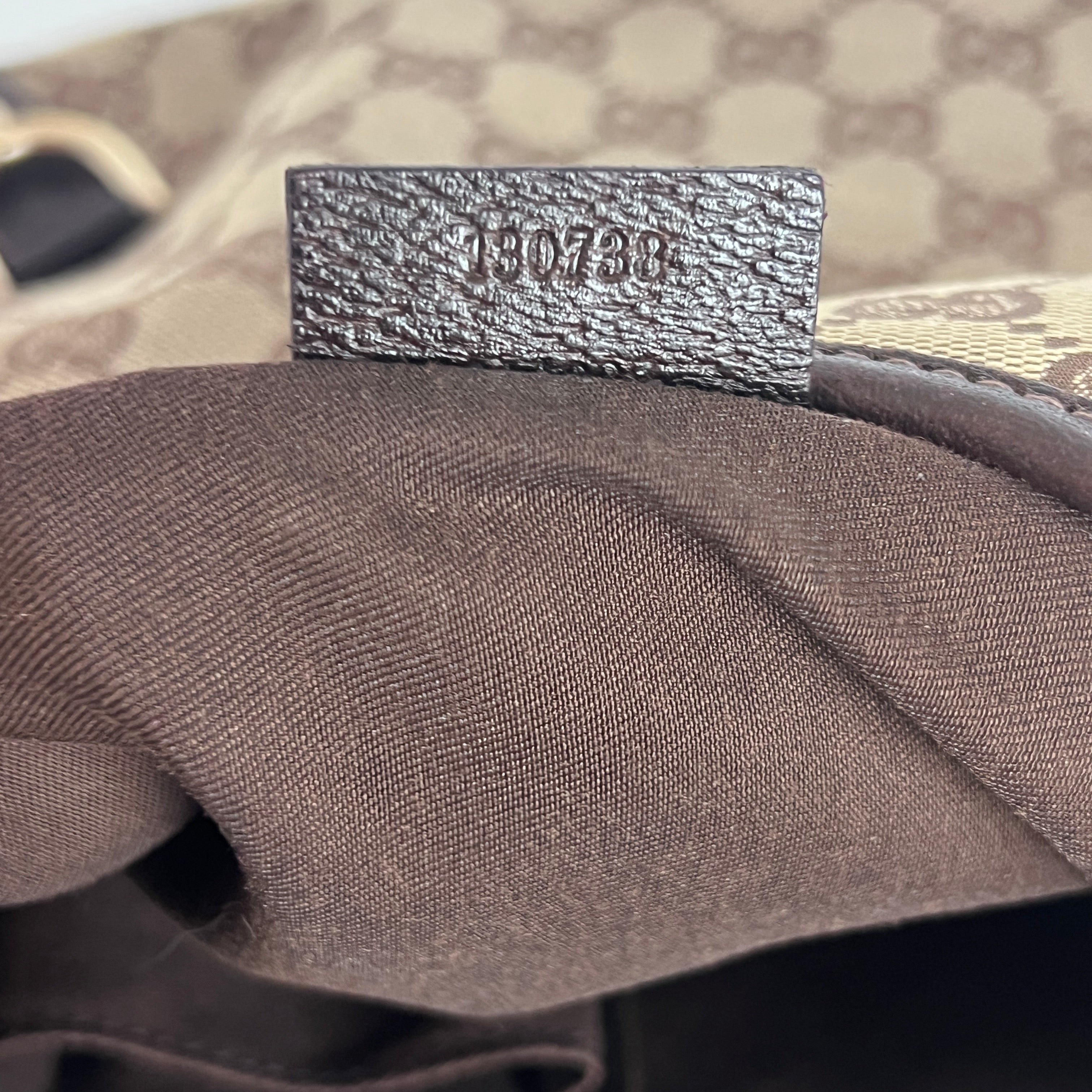 Sac à main GUCCI Hobo Abbey toile et cuir marron