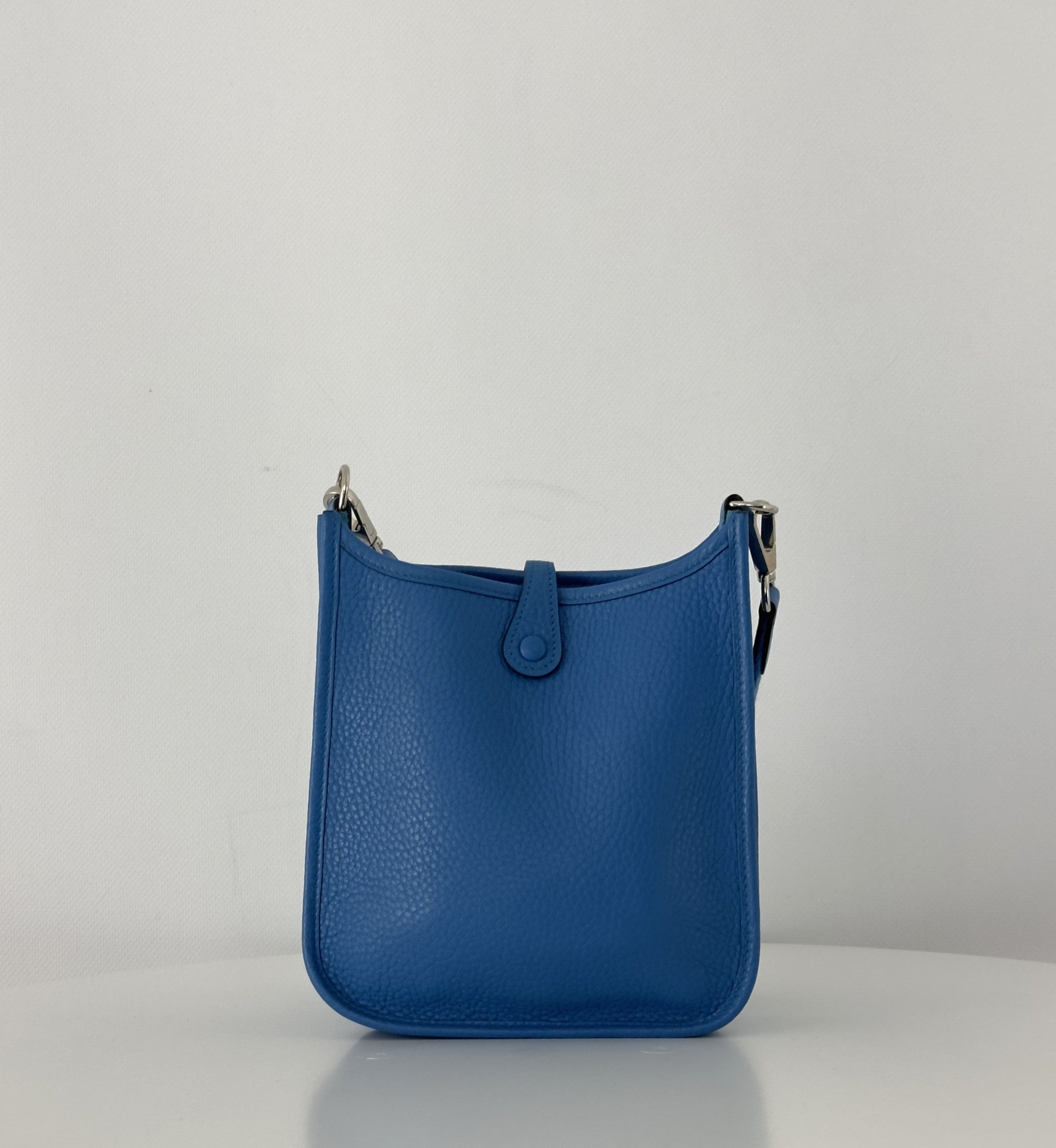 Sac à main HERMÈS Evelyne TPM (Mini) cuir clémence bleu