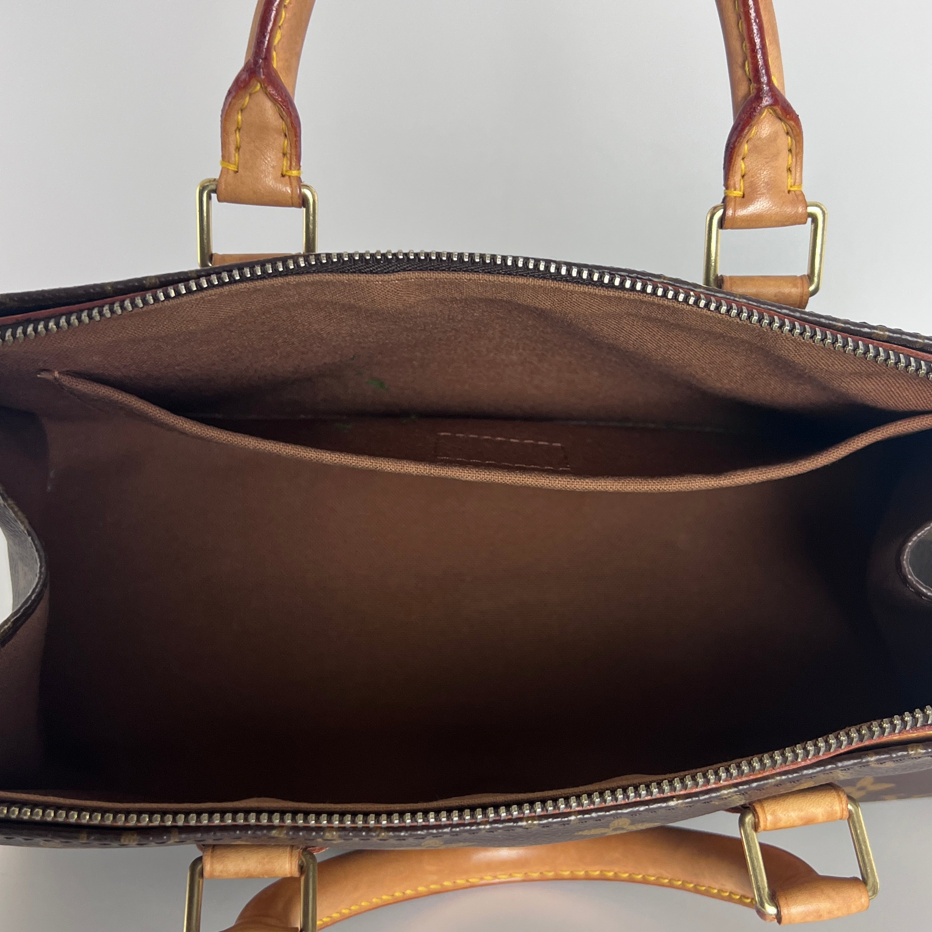 Sac à main LOUIS VUITTON Popincourt toile et cuir marron