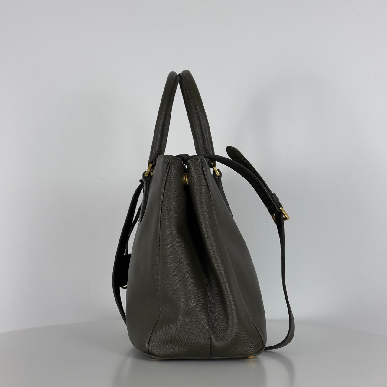 PRADA Galleria khaki leather handbag