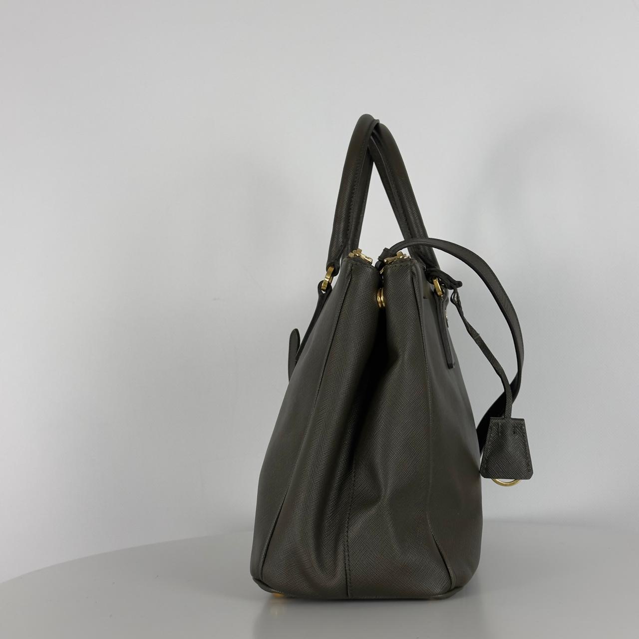 PRADA Galleria khaki leather handbag