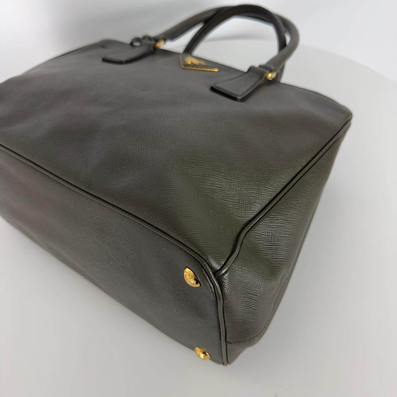 PRADA Galleria khaki leather handbag