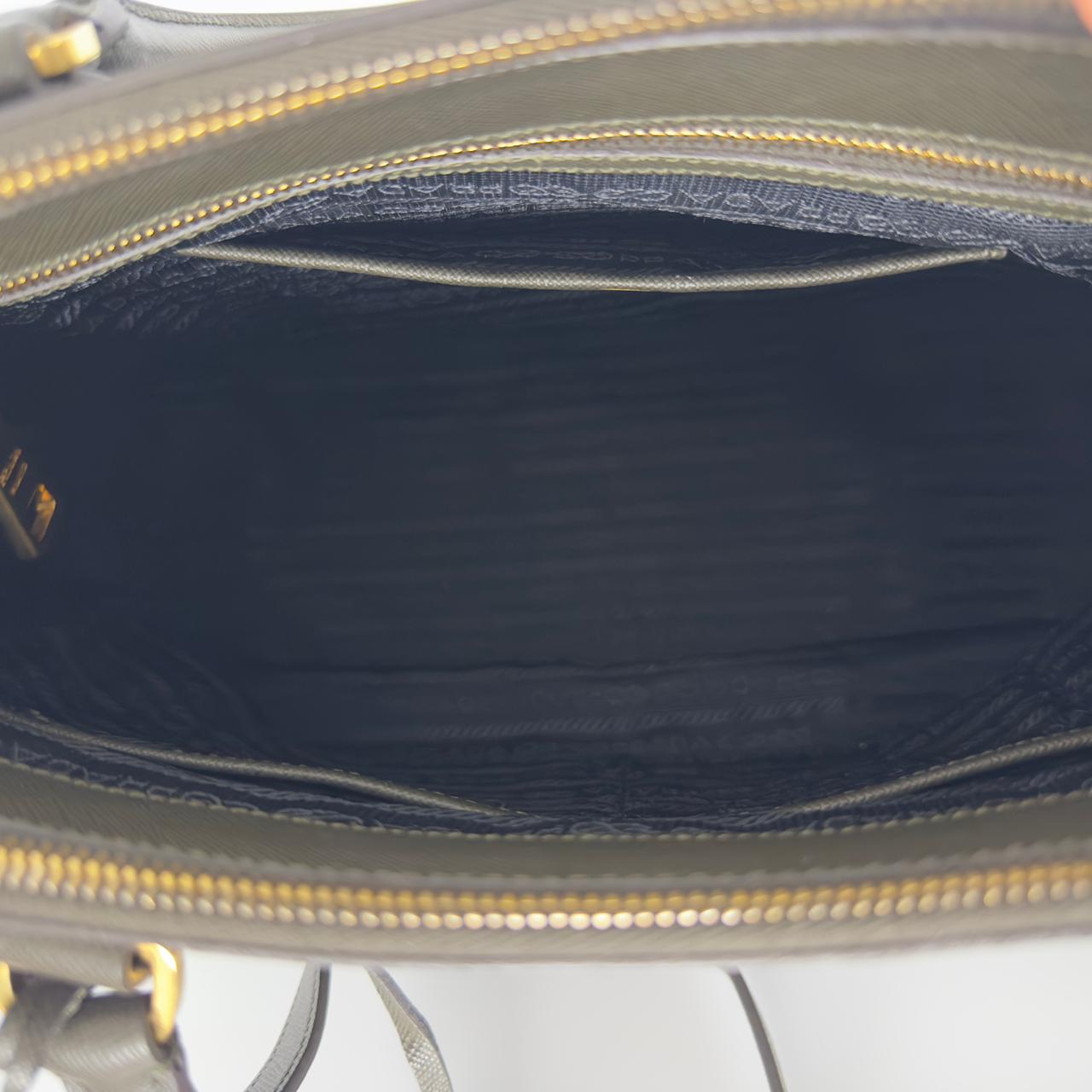 PRADA Galleria khaki leather handbag