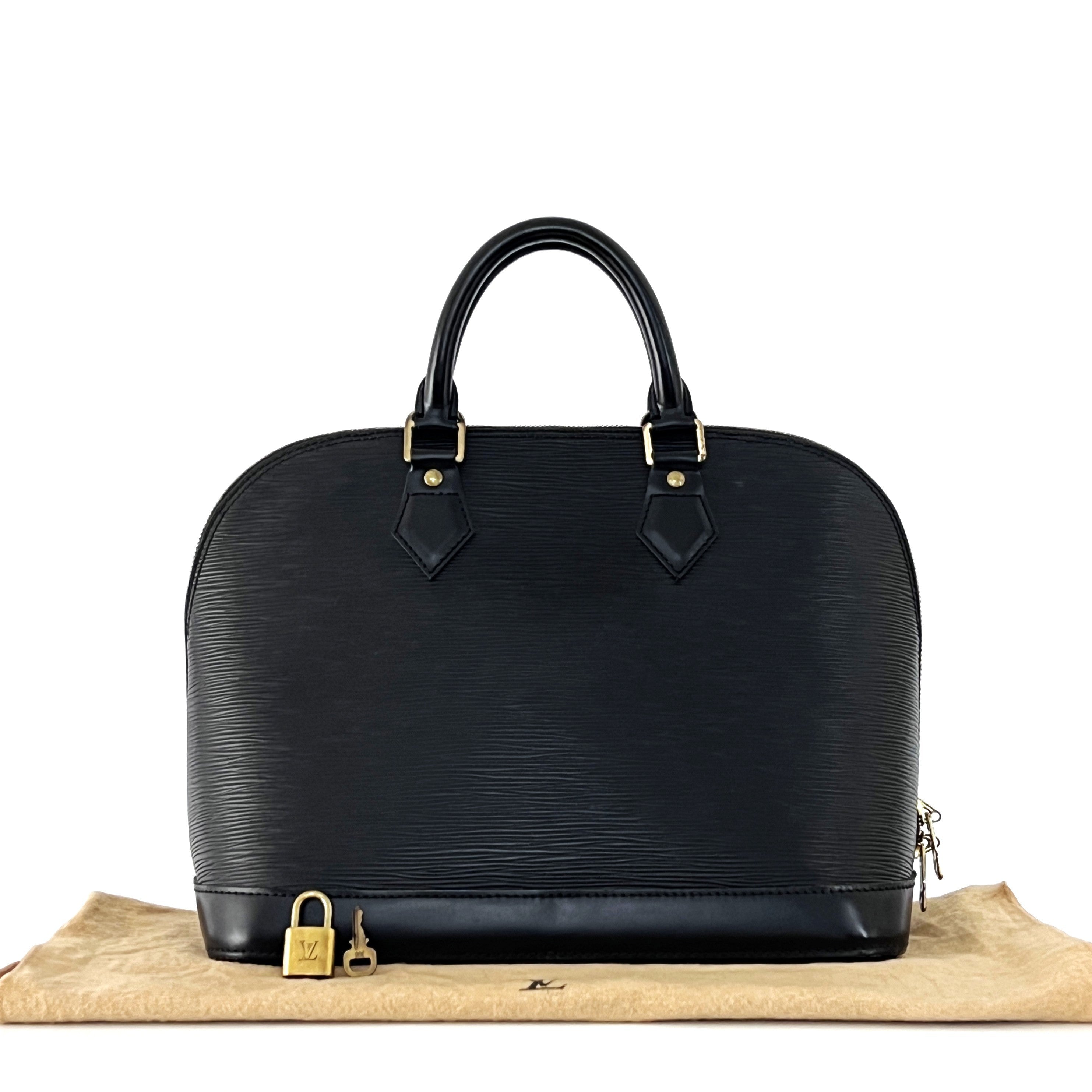 LOUIS VUITTON Alma PM handbag in black Epi leather